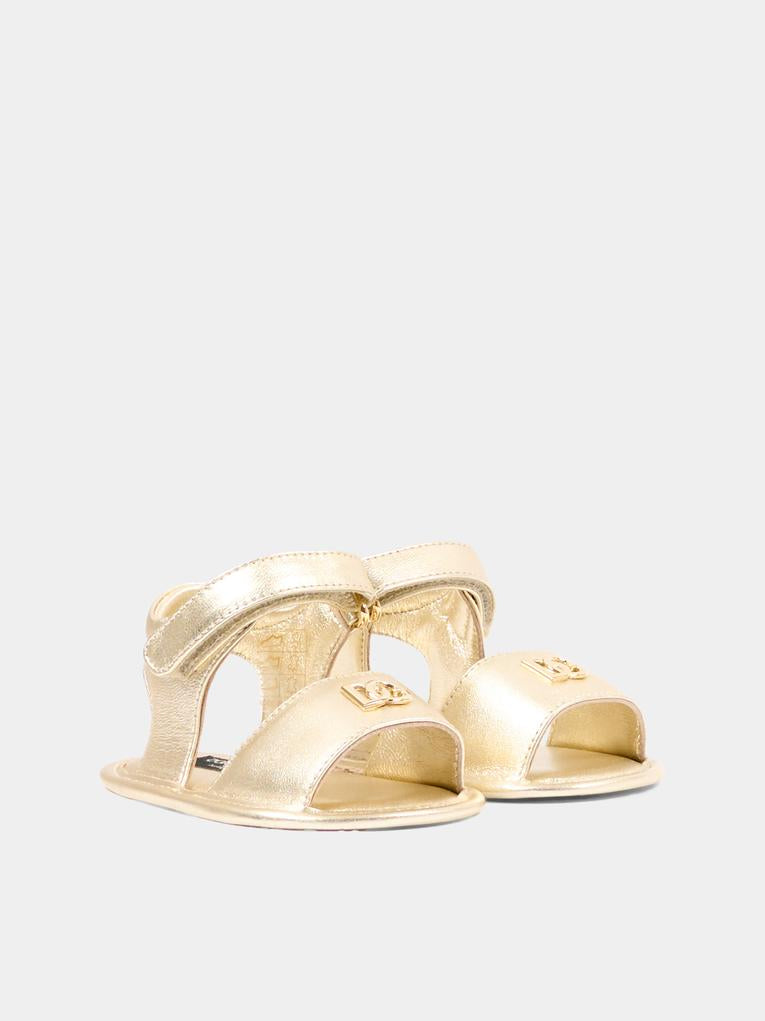 Sandali oro per neonata in nappa,Dolce & Gabbana Kids,DK0157 AJ133 80988