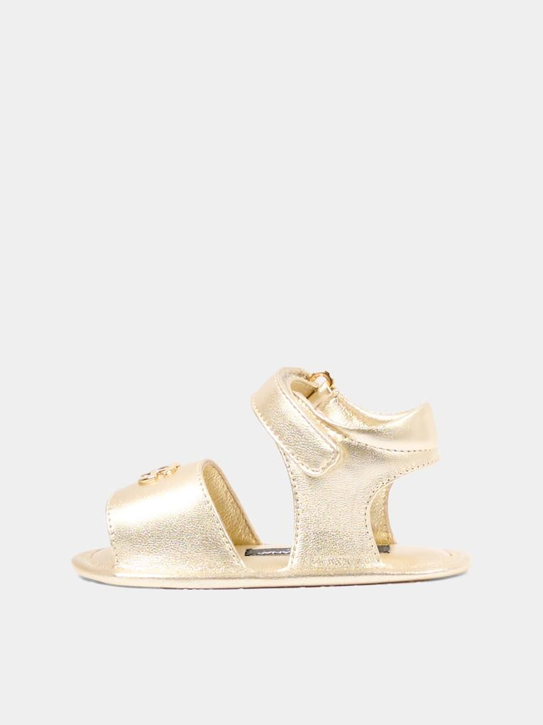 Sandali oro per neonata in nappa,Dolce & Gabbana Kids,DK0157 AJ133 80988