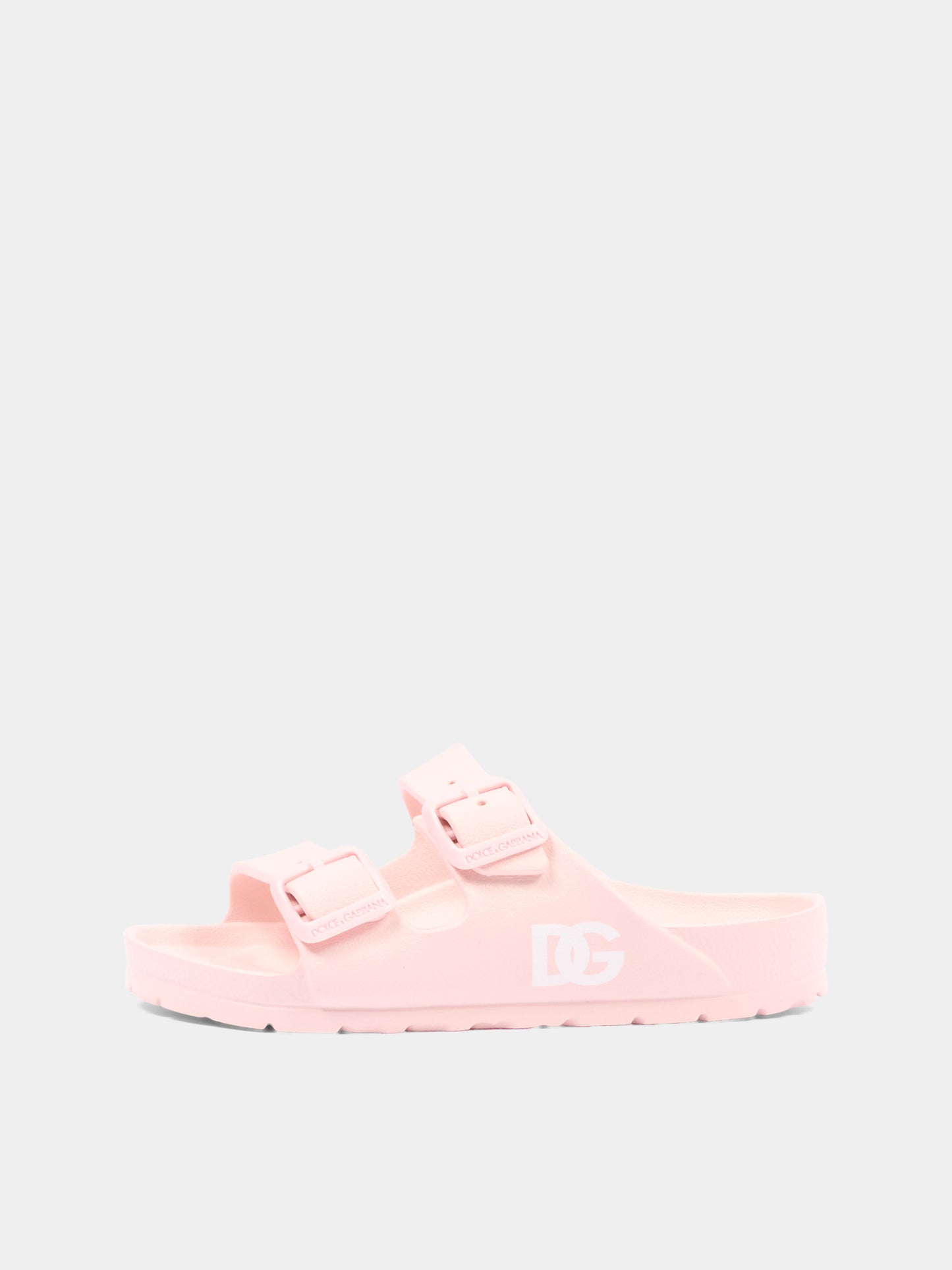 Ciabatte rosa per bambina con logo,Dolce & Gabbana Kids,DD0324 A5103 80400