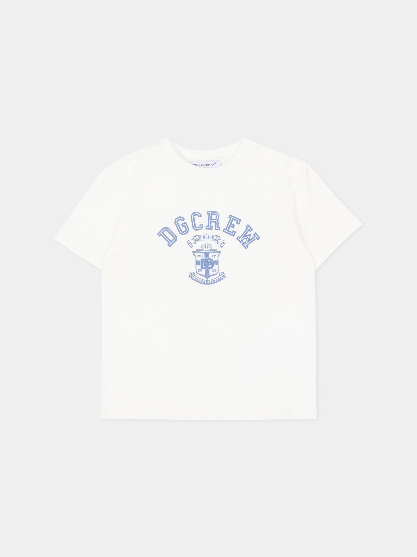 T-Shirt bianca per neonato con logo,Dolce & Gabbana Kids,L1JTEY G7PUD W0111