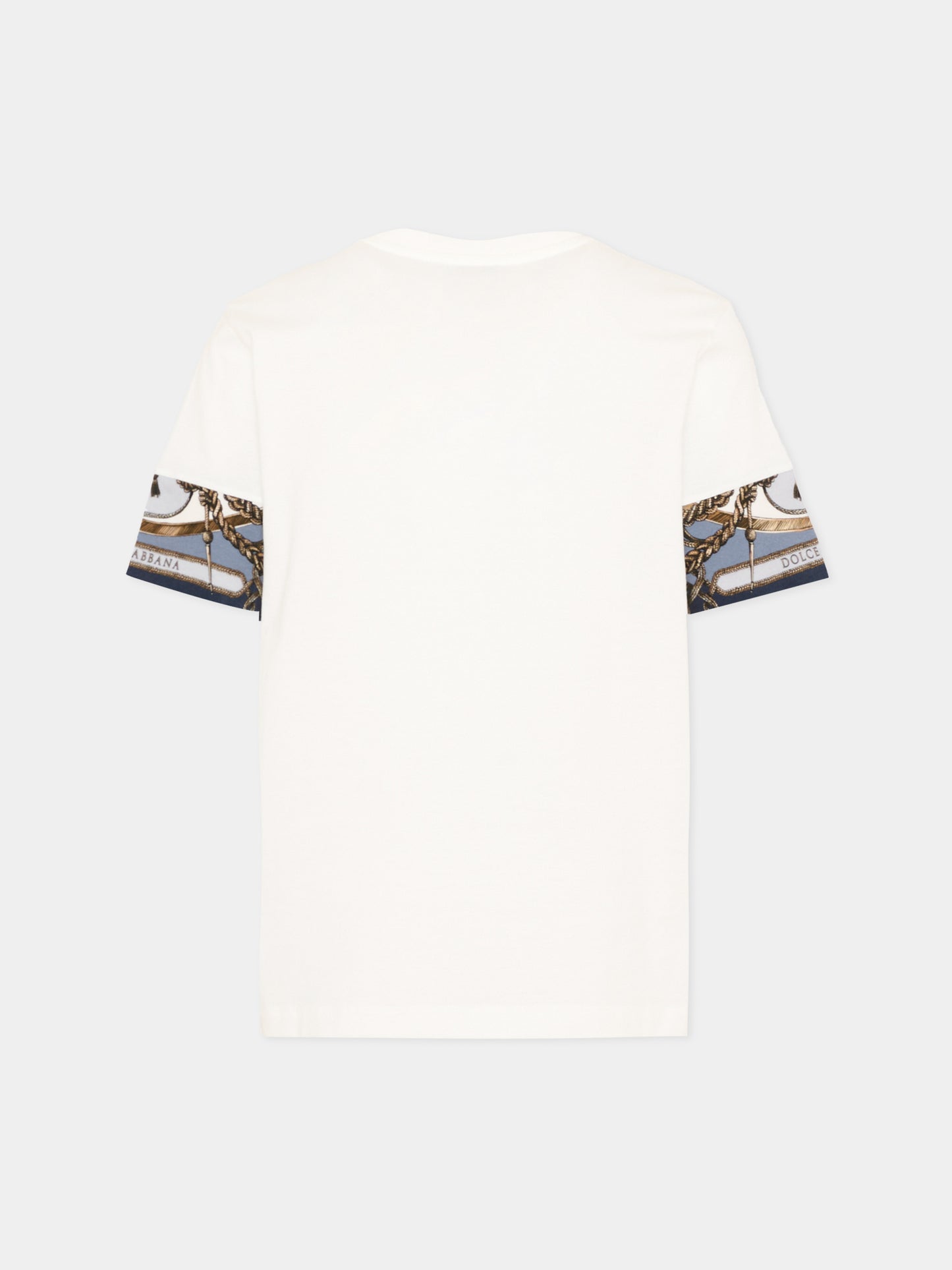 T-shirt bianca per bambino con stampa corde,Dolce & Gabbana Kids,L4JTJV II7JW HT5XB