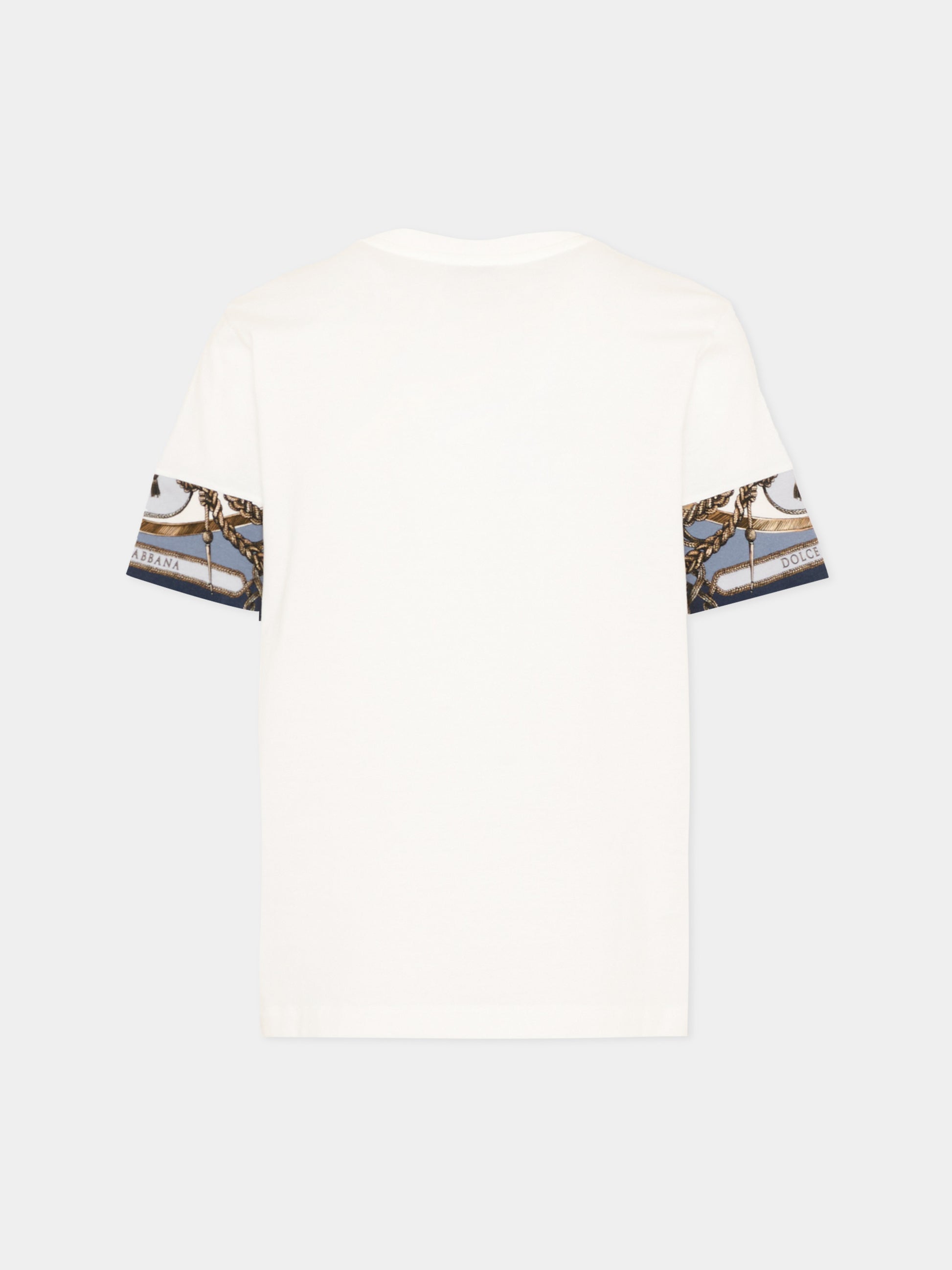 T-shirt bianca per bambino con stampa corde,Dolce & Gabbana Kids,L4JTJV II7JW HT5XB