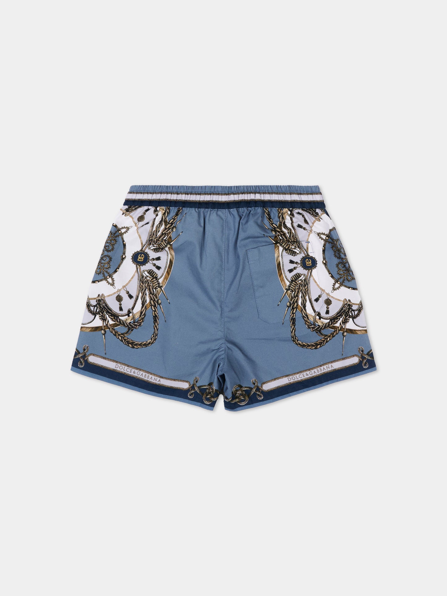 Shorts multicolor per neonato con stampa corde,Dolce & Gabbana Kids,L14Q07 FI5NQ HT5XB