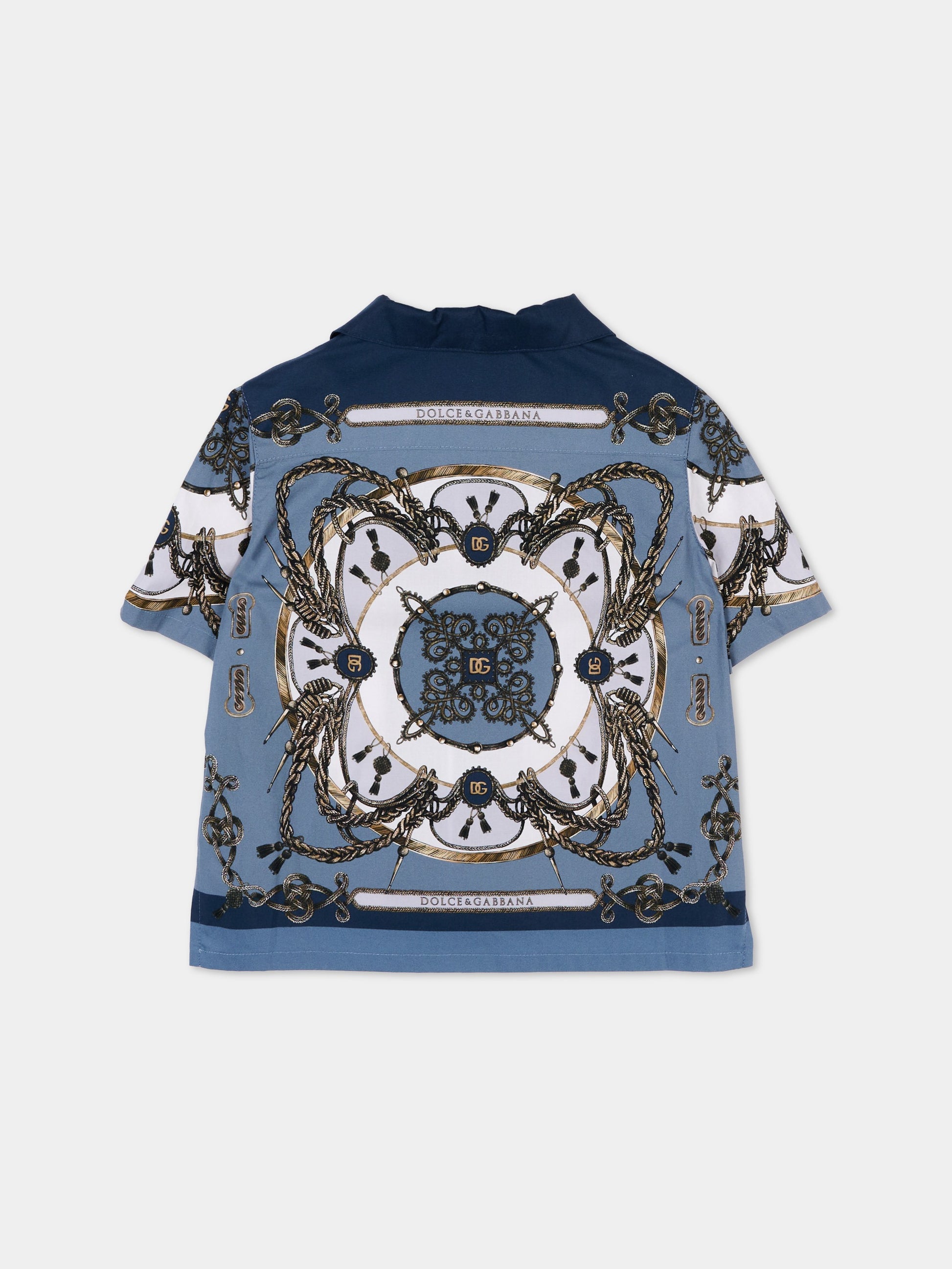 Camicia multicolor per neonato con stampa corde,Dolce & Gabbana Kids,L14S82 FI5NQ HT5XB