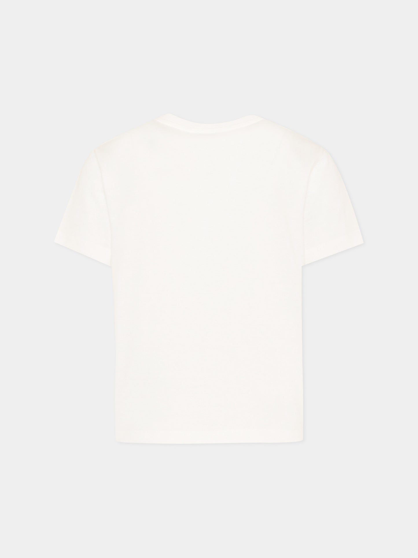 T-Shirt bianca per bambina con ortensia,Dolce & Gabbana Kids,L5JTNK G7P1G W0111