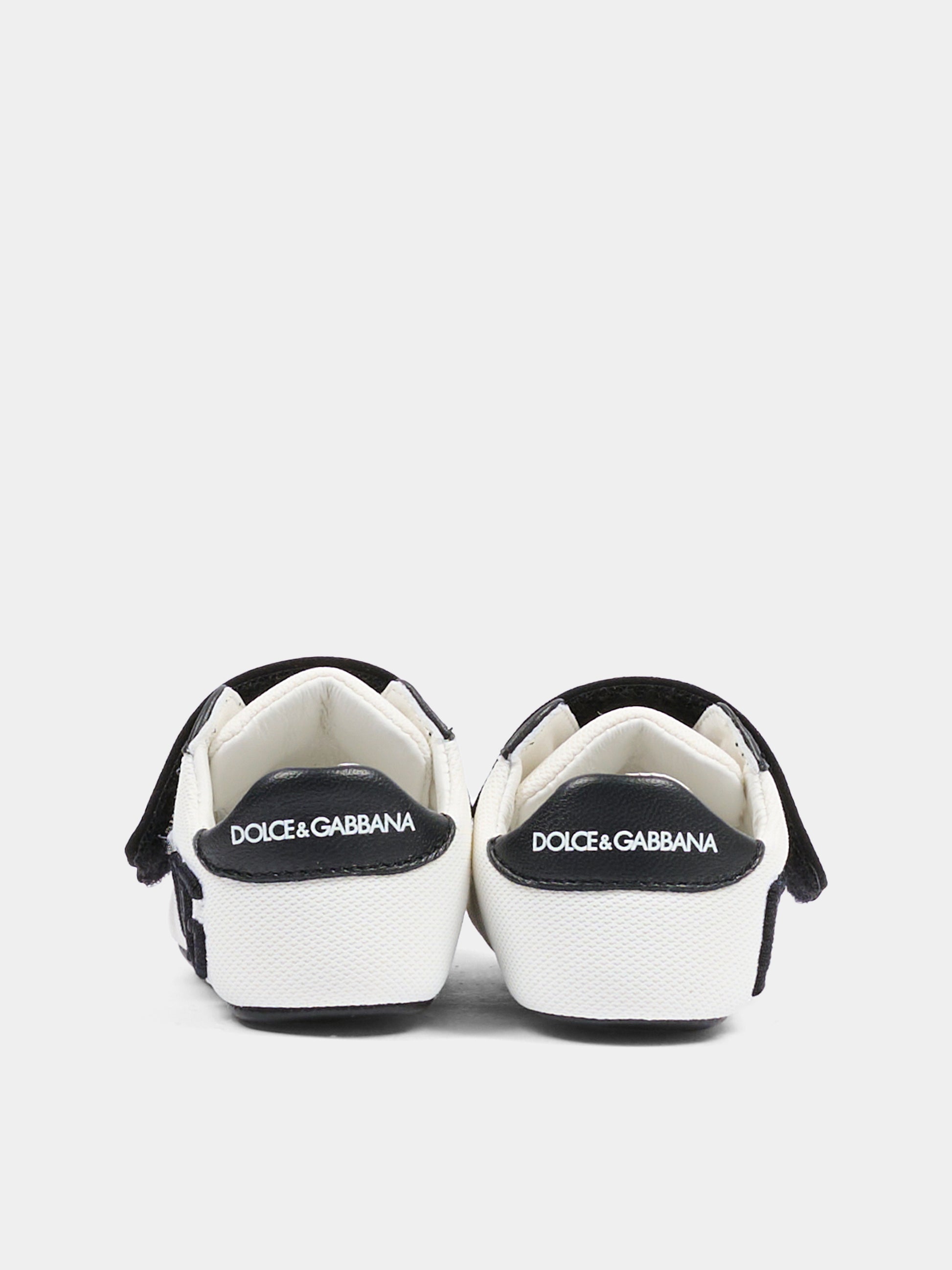 Sneakers bianche per neonato con logo DG,Dolce & Gabbana Kids,DK0165 AC108 8B926