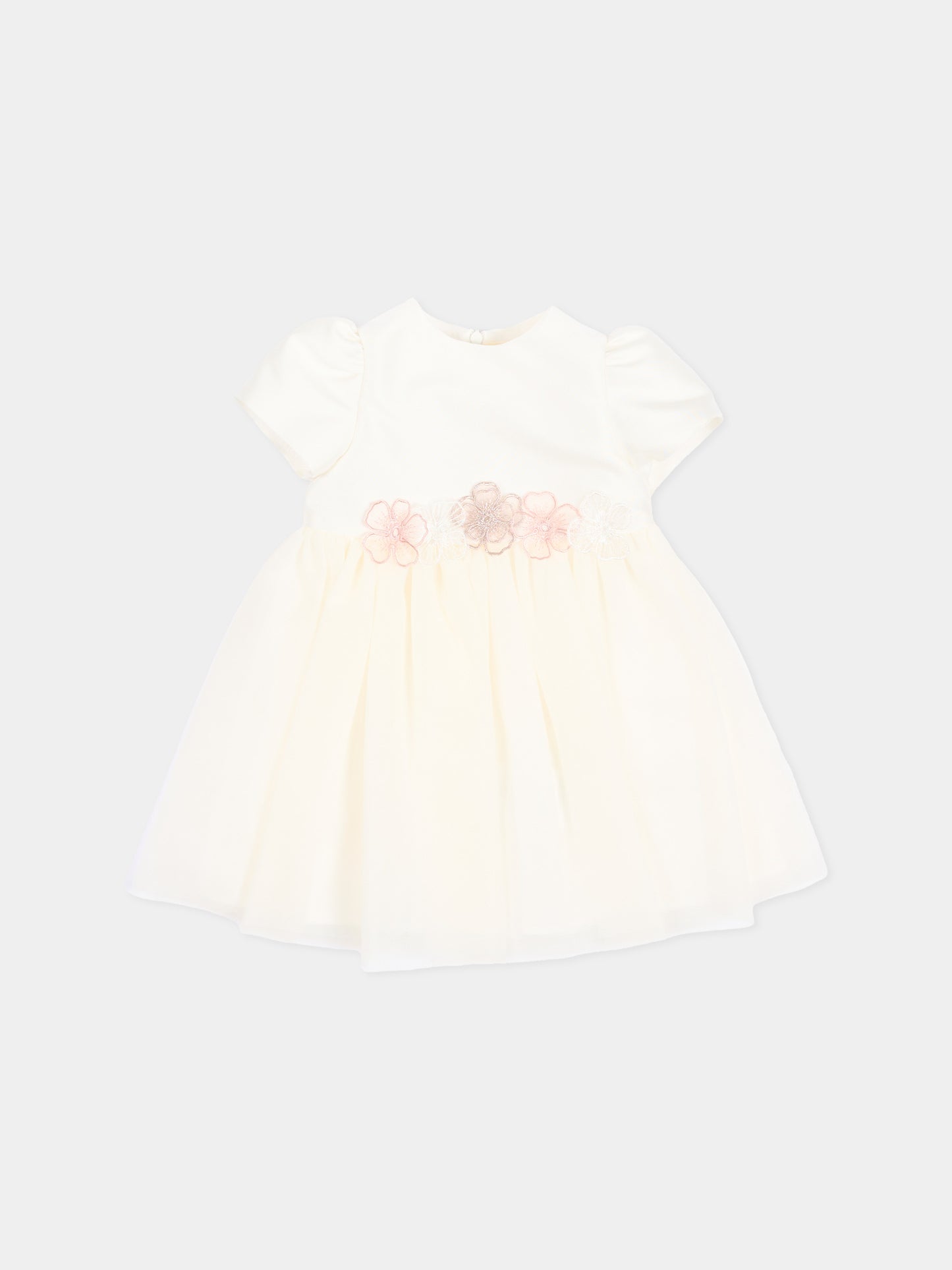 Abito avorio per neonata con fiori,Simonetta,SY1021-T0002 102