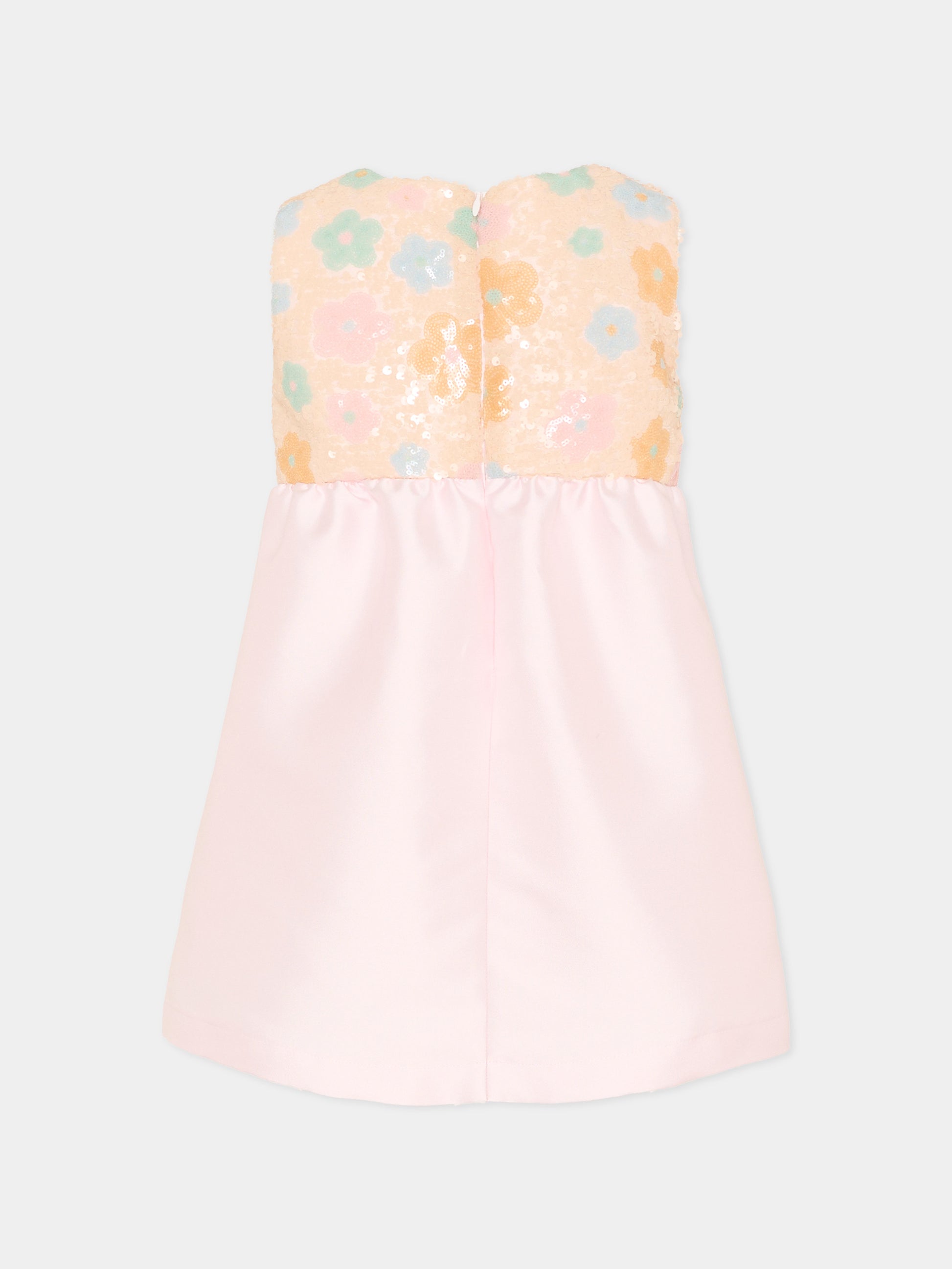 Abito rosa per bambina con paillettes,Simonetta,SY1B22-U0277 500MC