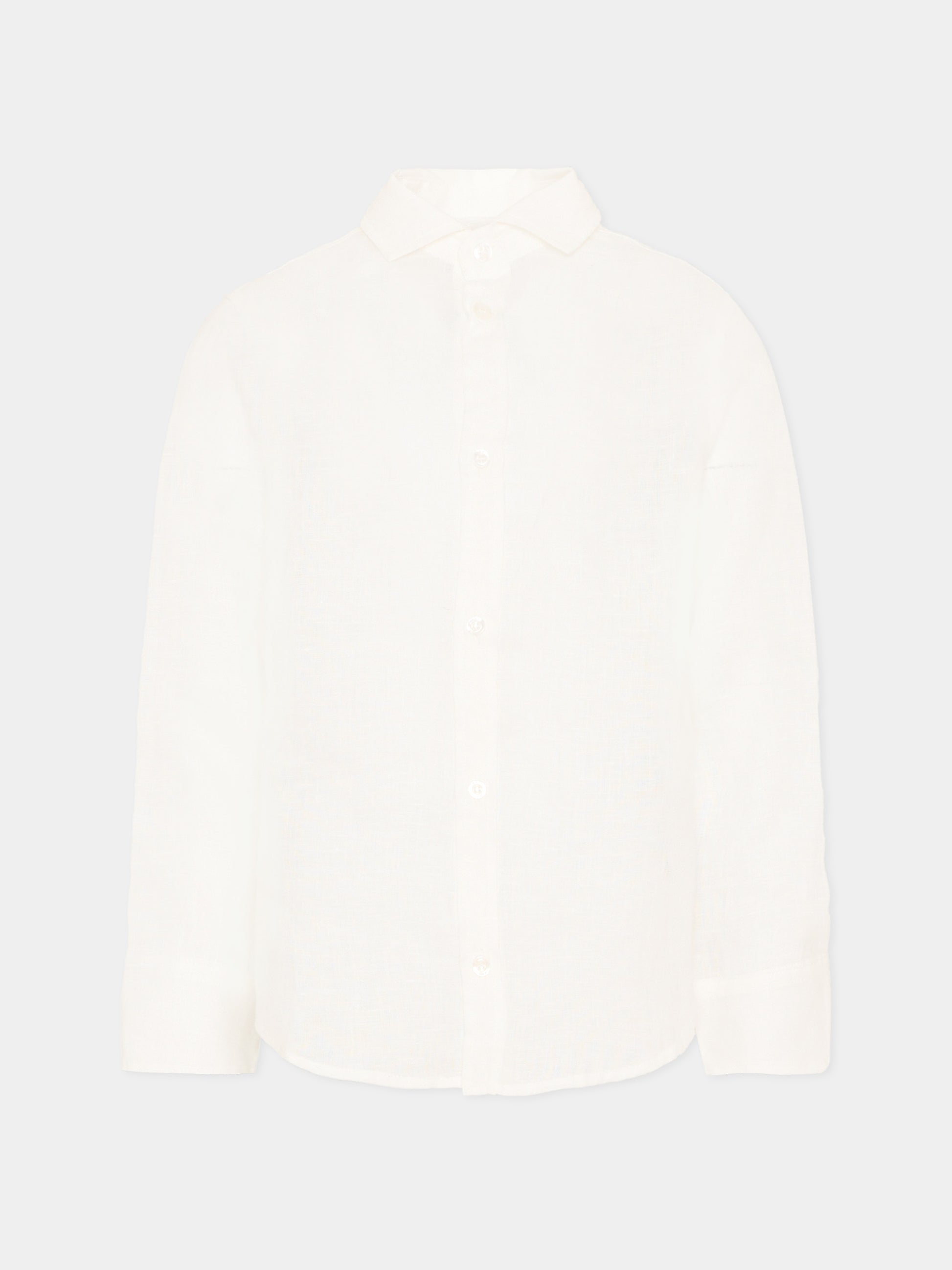 Camicia avorio per bambino con logo,Fay Kids,FY5P10 Z3681 101