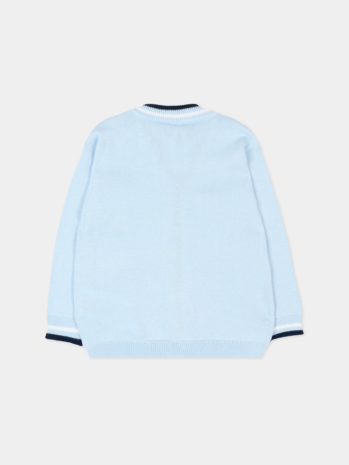 Cardigan celeste per neonato con logo,Fay Kids,FY9510 Z3668 602