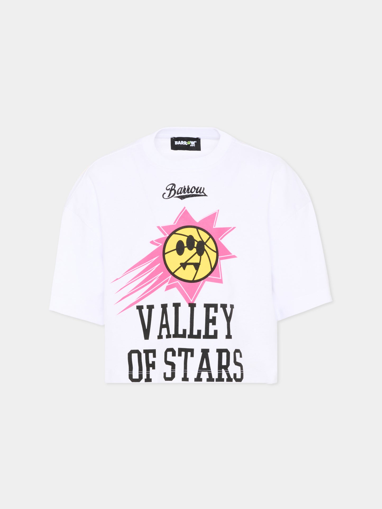T-Shirt bianca per bambina con logo,Barrow,S6BKJGTH139 002
