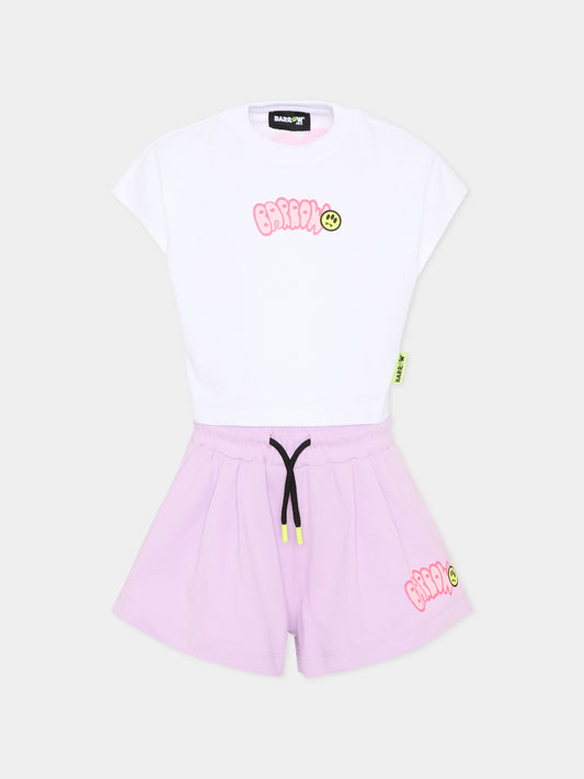 Completo sportivo multicolor per bambina con logo,Barrow,S6BKJGTR029 002/01
