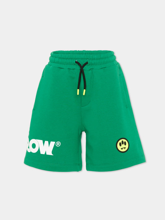 Shorts sportivi verdi per bambini logo,Barrow,S6BKJUBE011 080