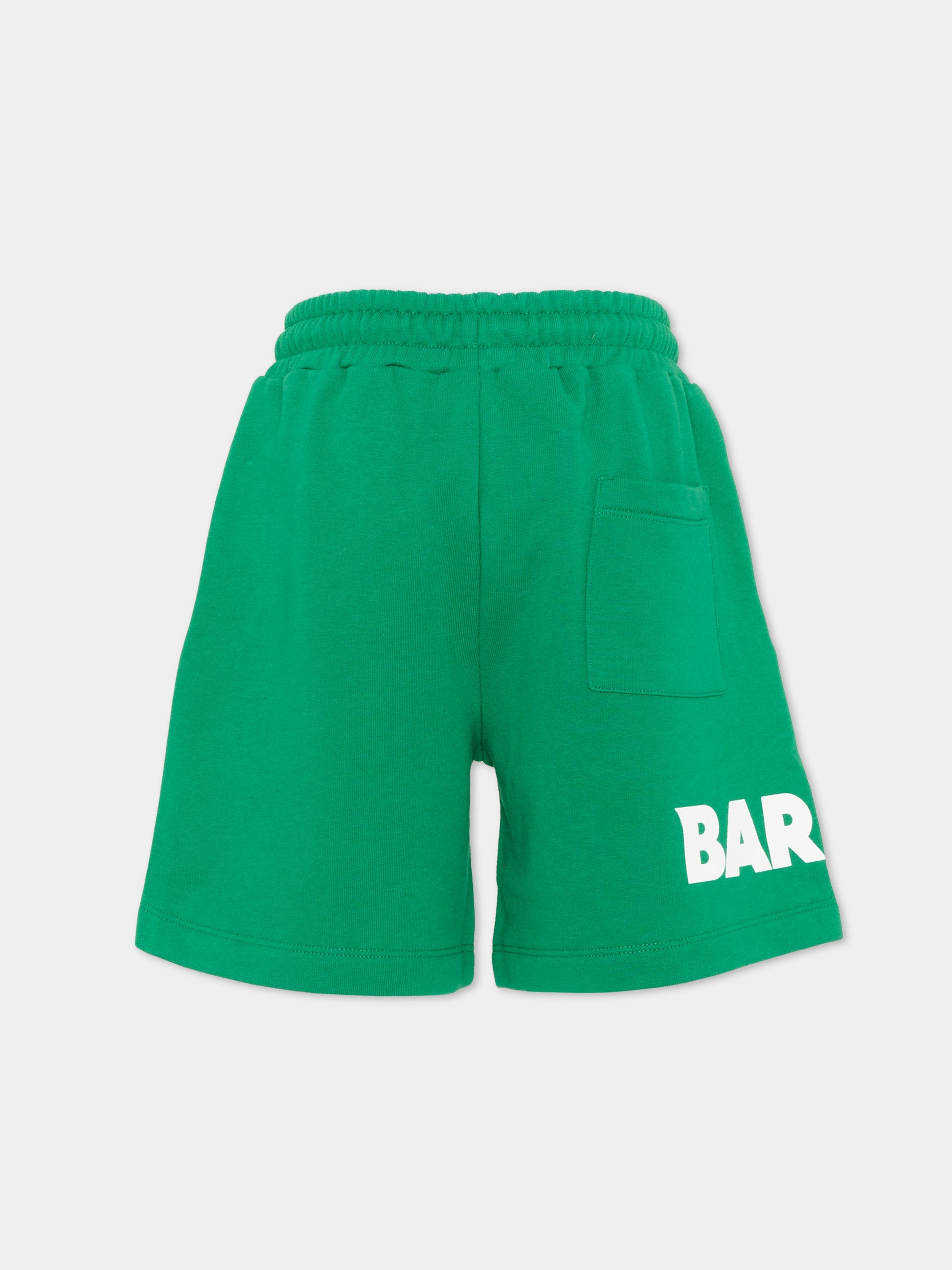 Shorts sportivi verdi per bambini logo,Barrow,S6BKJUBE011 080