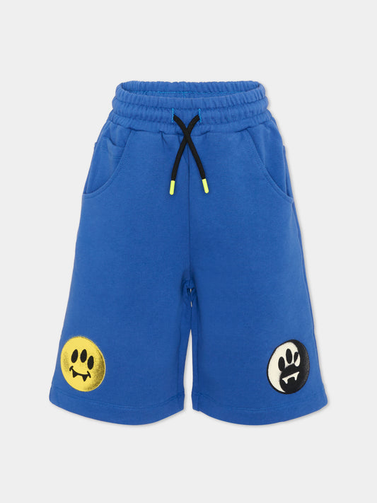 Shorts sportivi blu per bambino con smile,Barrow,S6BKJUBE046 BW310