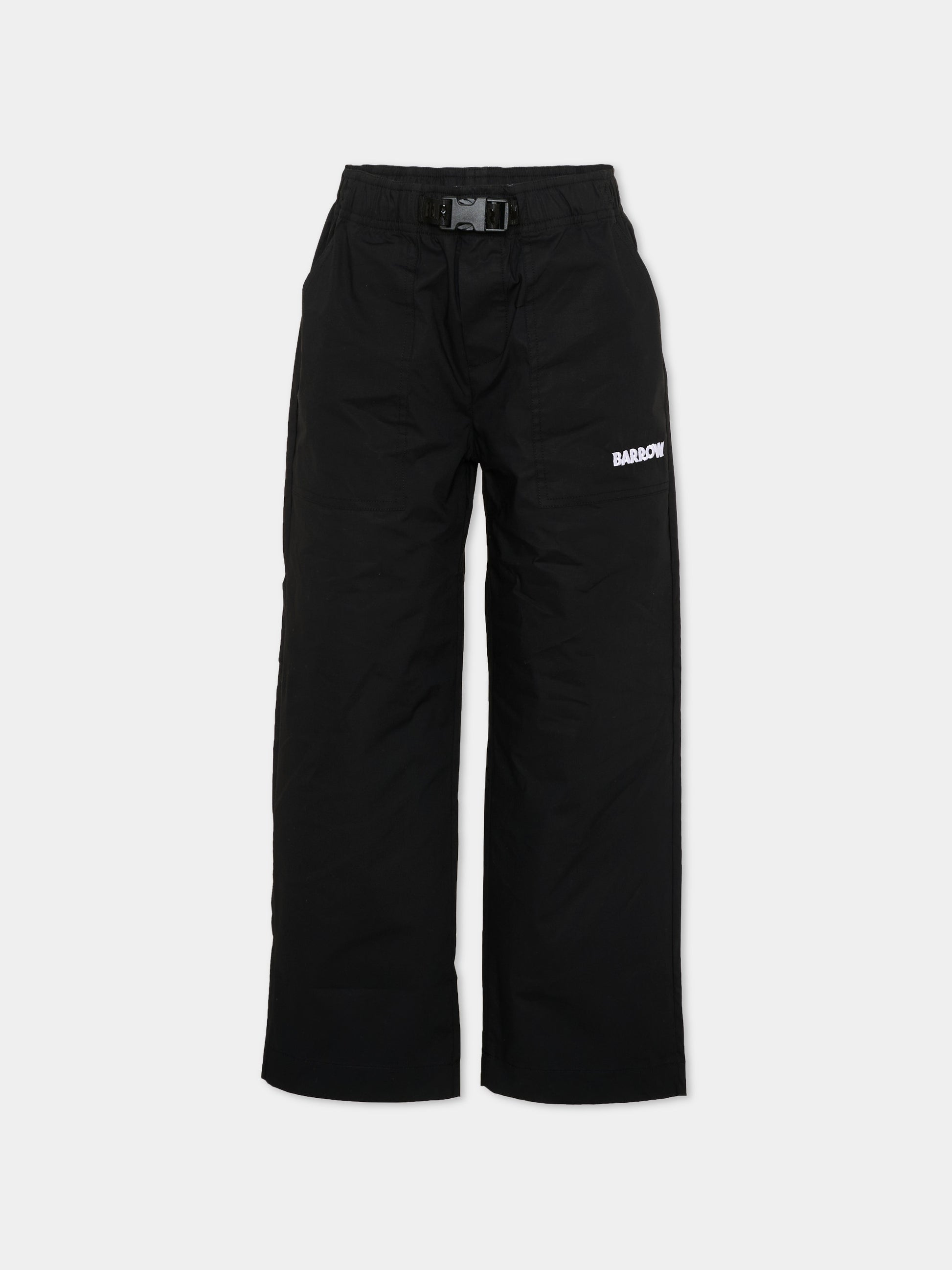 Pantaloni casual nero per bambino con logo,Barrow,S6BKJUPA105 110