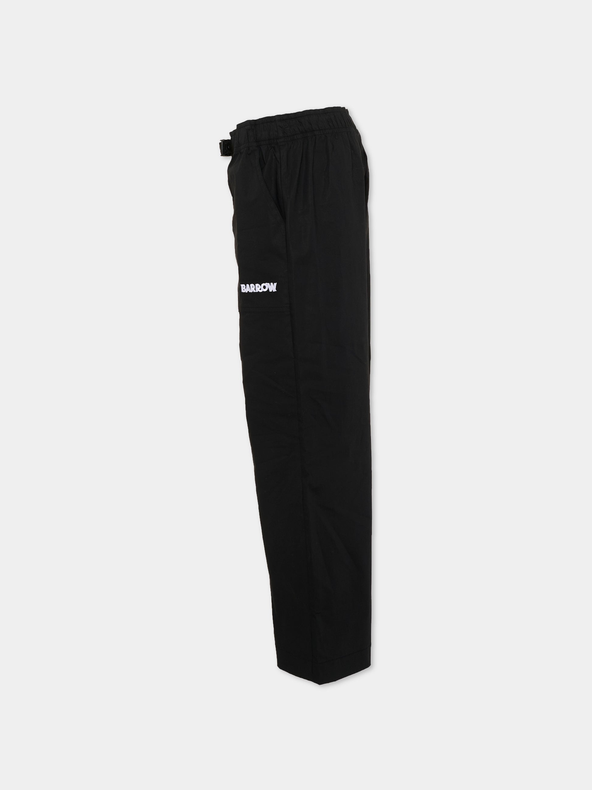 Pantaloni casual nero per bambino con logo,Barrow,S6BKJUPA105 110