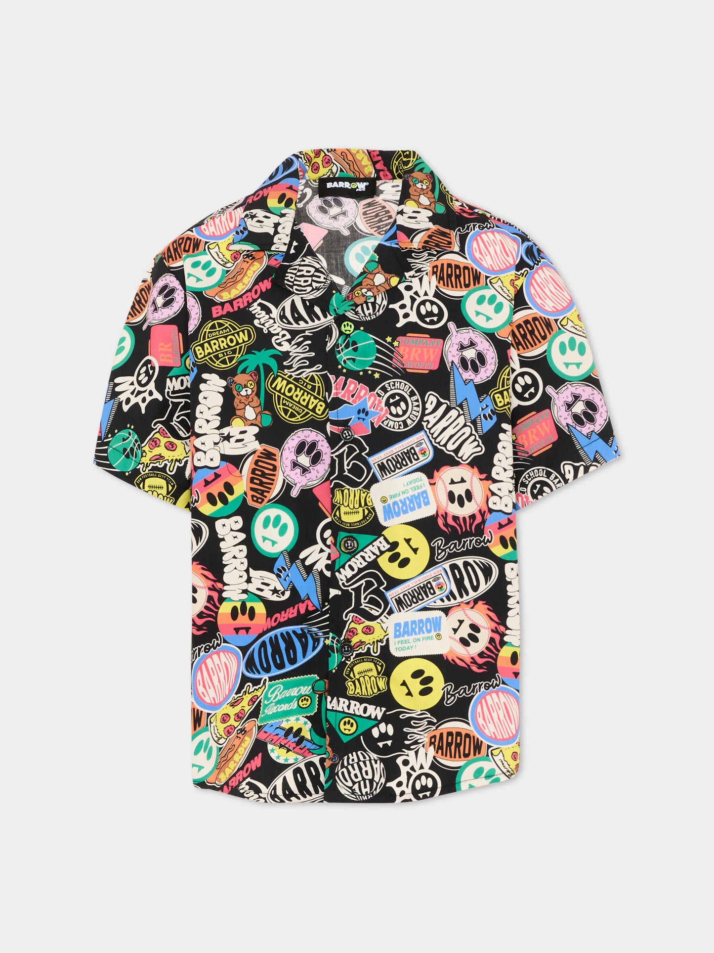 Camicia multicolor per bambino con stampe,Barrow,S6BKJUSI054 140