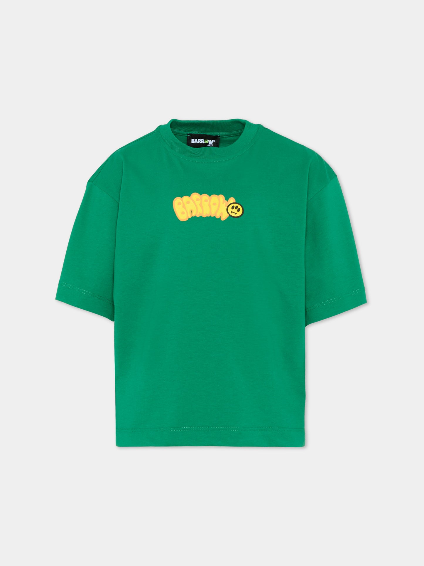 T-Shirt verde Barrow per bambini con logo,Barrow,S6BKJUTH007 080