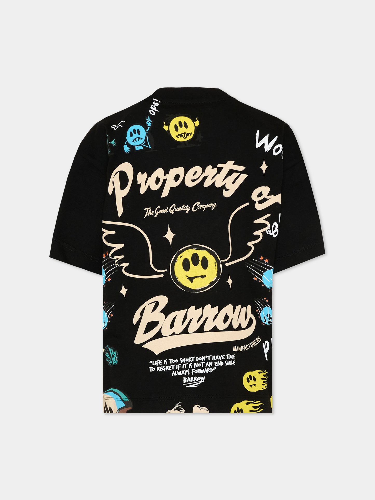 T-Shirt nera Barrow per bambini con stampa,Barrow,S6BKJUTH076 110