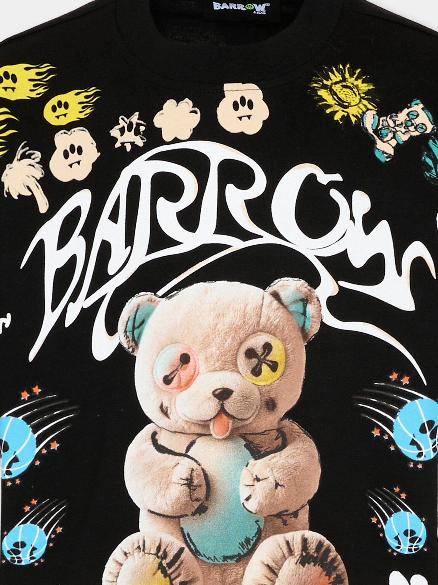 T-Shirt nera Barrow per bambini con stampa,Barrow,S6BKJUTH076 110