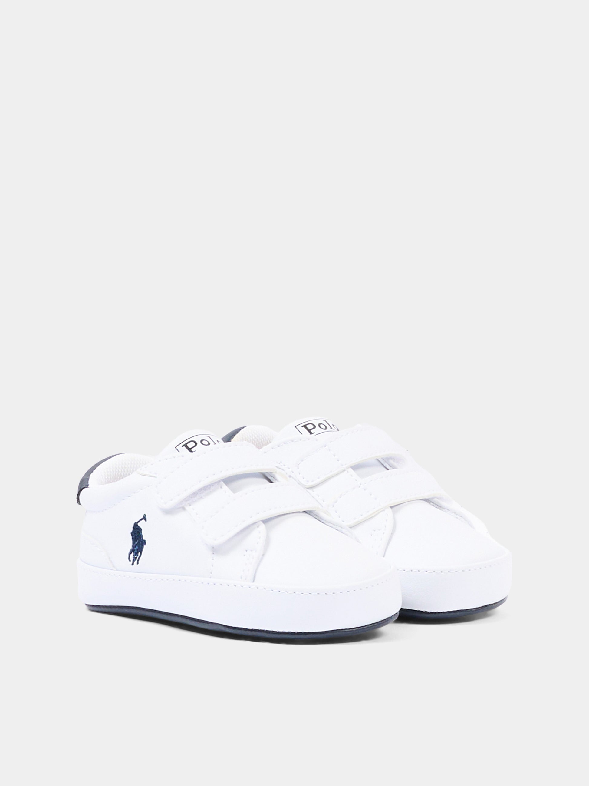 Sneakers bianche per neonati con Polo Pony,Ralph Lauren Kids,RL100731