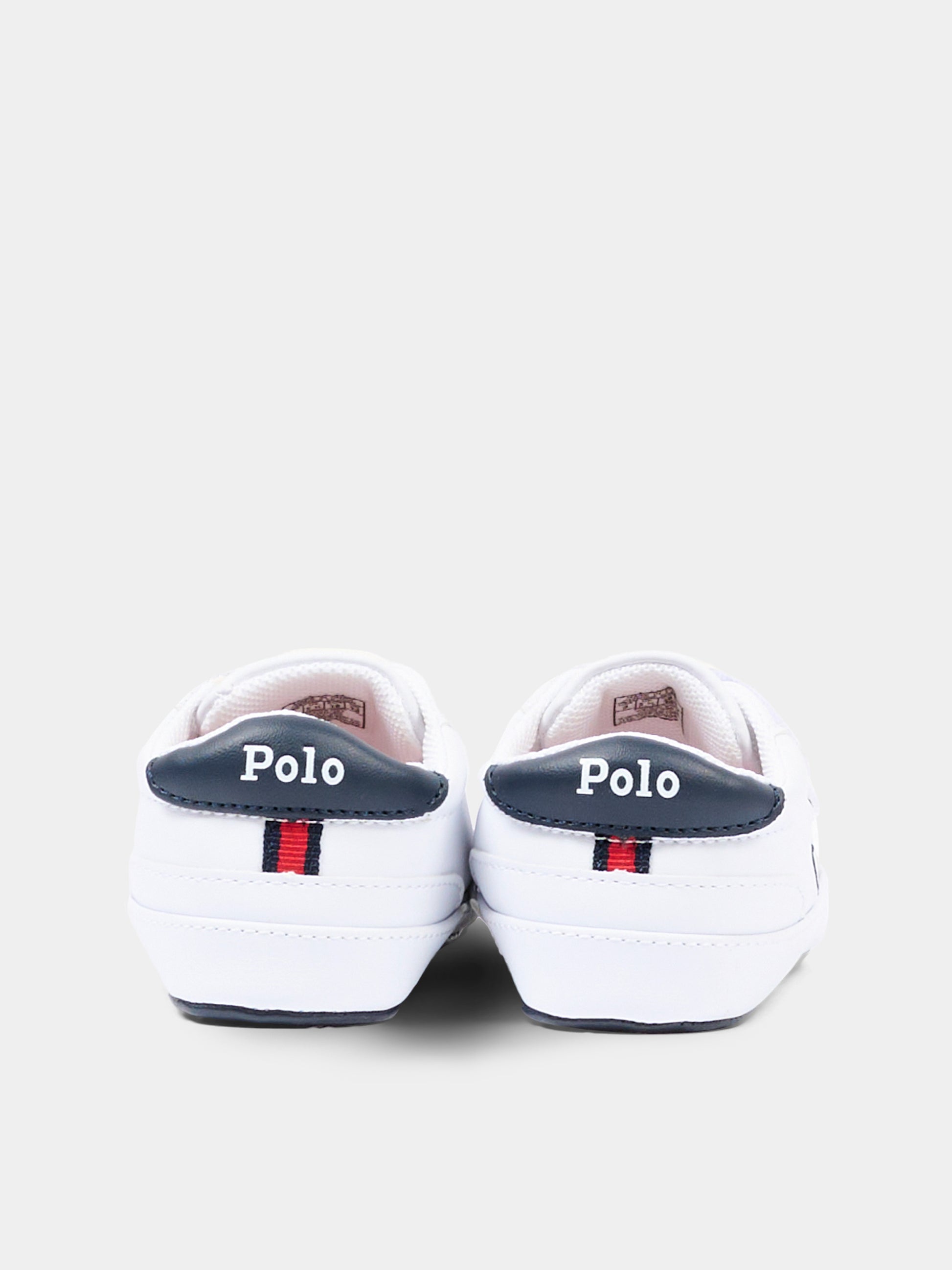 Sneakers bianche per neonati con Polo Pony,Ralph Lauren Kids,RL100731