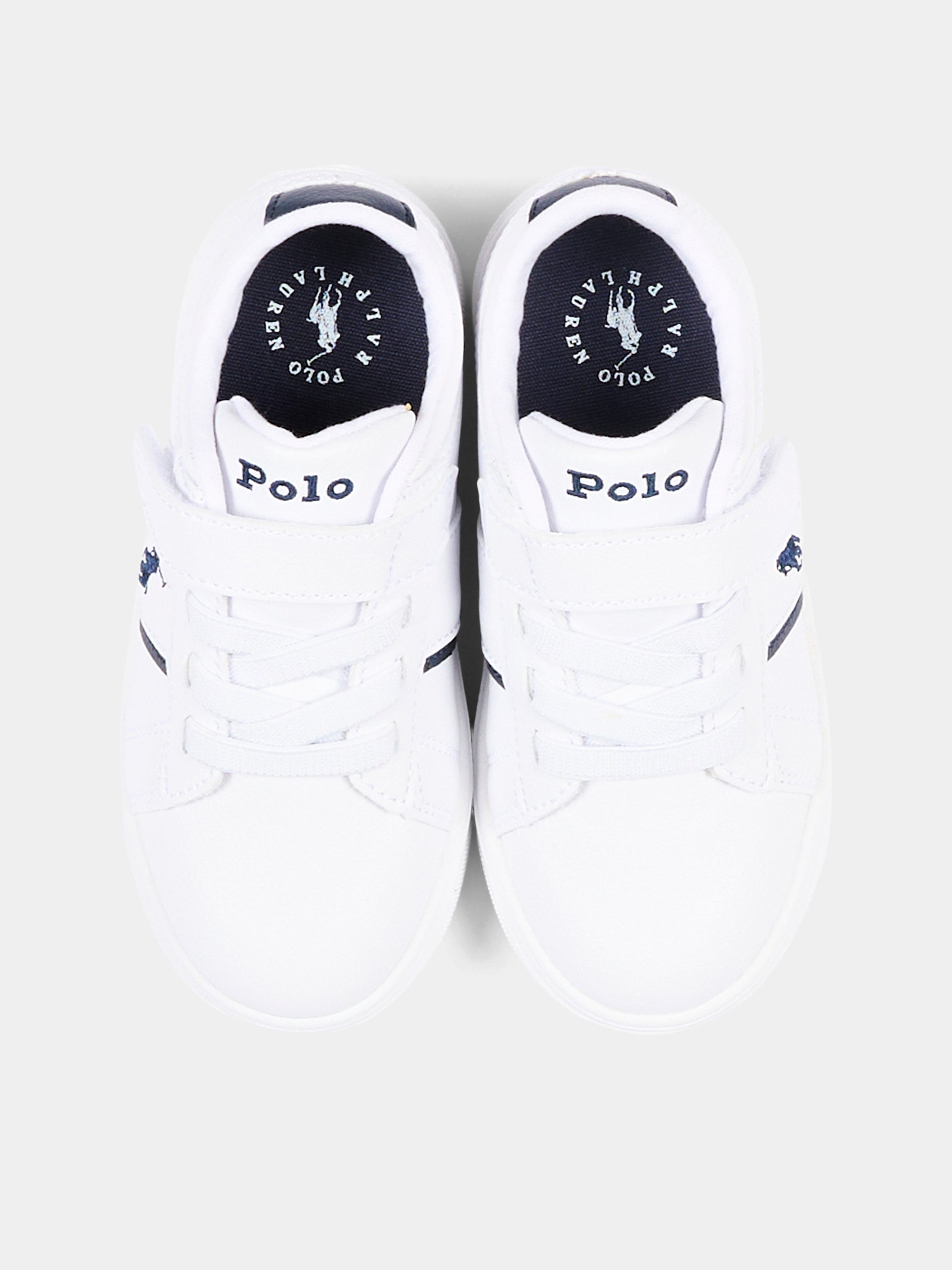 Sneakers bianche per bambino con Polo Pony,Ralph Lauren Kids,RL01172100
