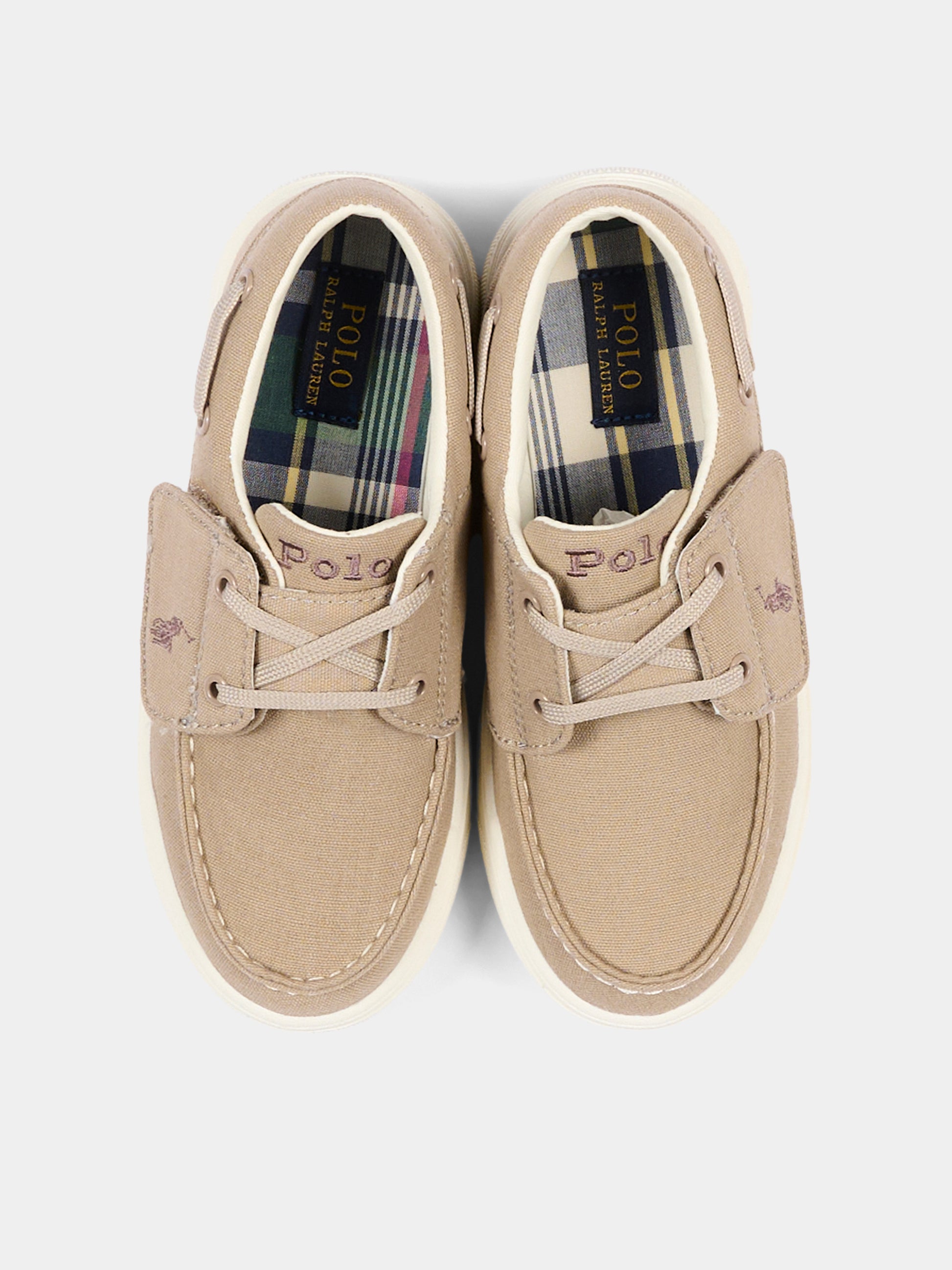 Mocassini beige per bambino con Polo Pony,Ralph Lauren Kids,RL04223256