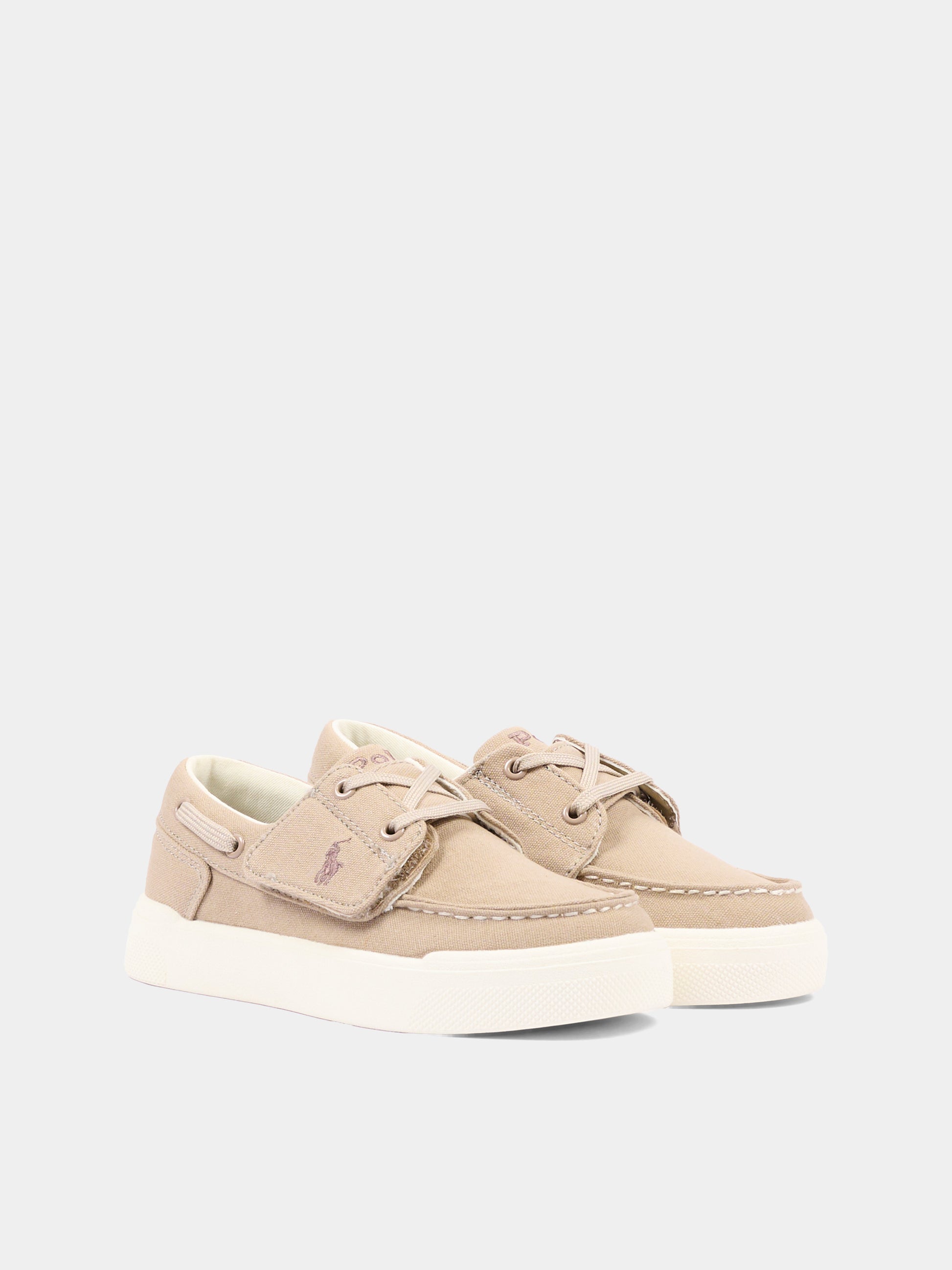 Mocassini beige per bambino con Polo Pony,Ralph Lauren Kids,RL04223256