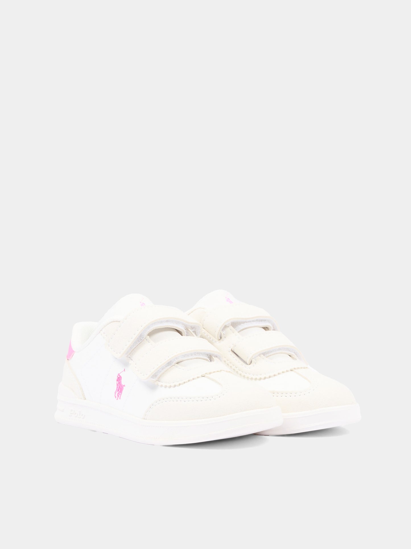 Sneakers bianche per bambina con Polo Pony,Ralph Lauren Kids,RL04949102