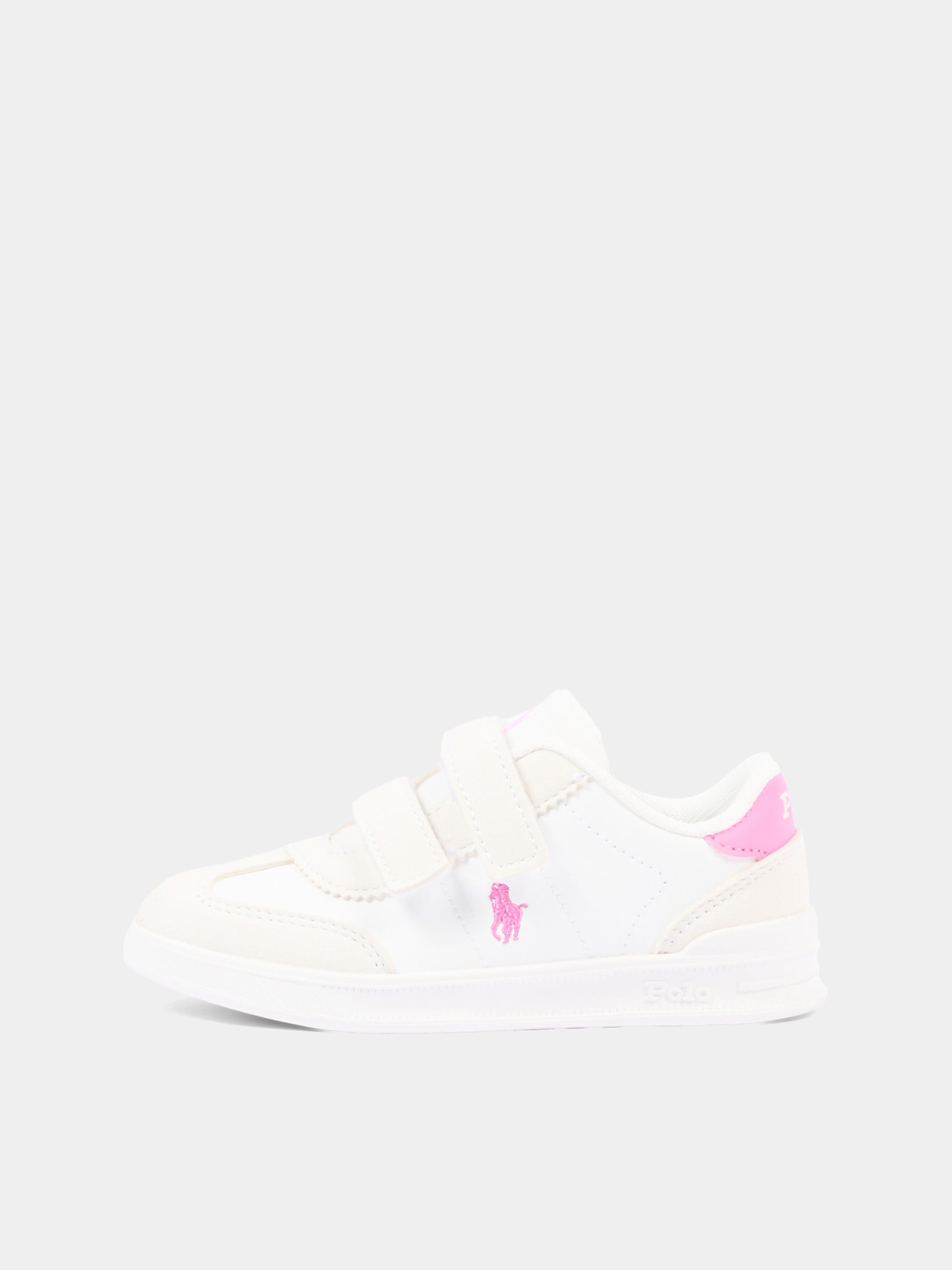 Sneakers bianche per bambina con Polo Pony,Ralph Lauren Kids,RL04949102