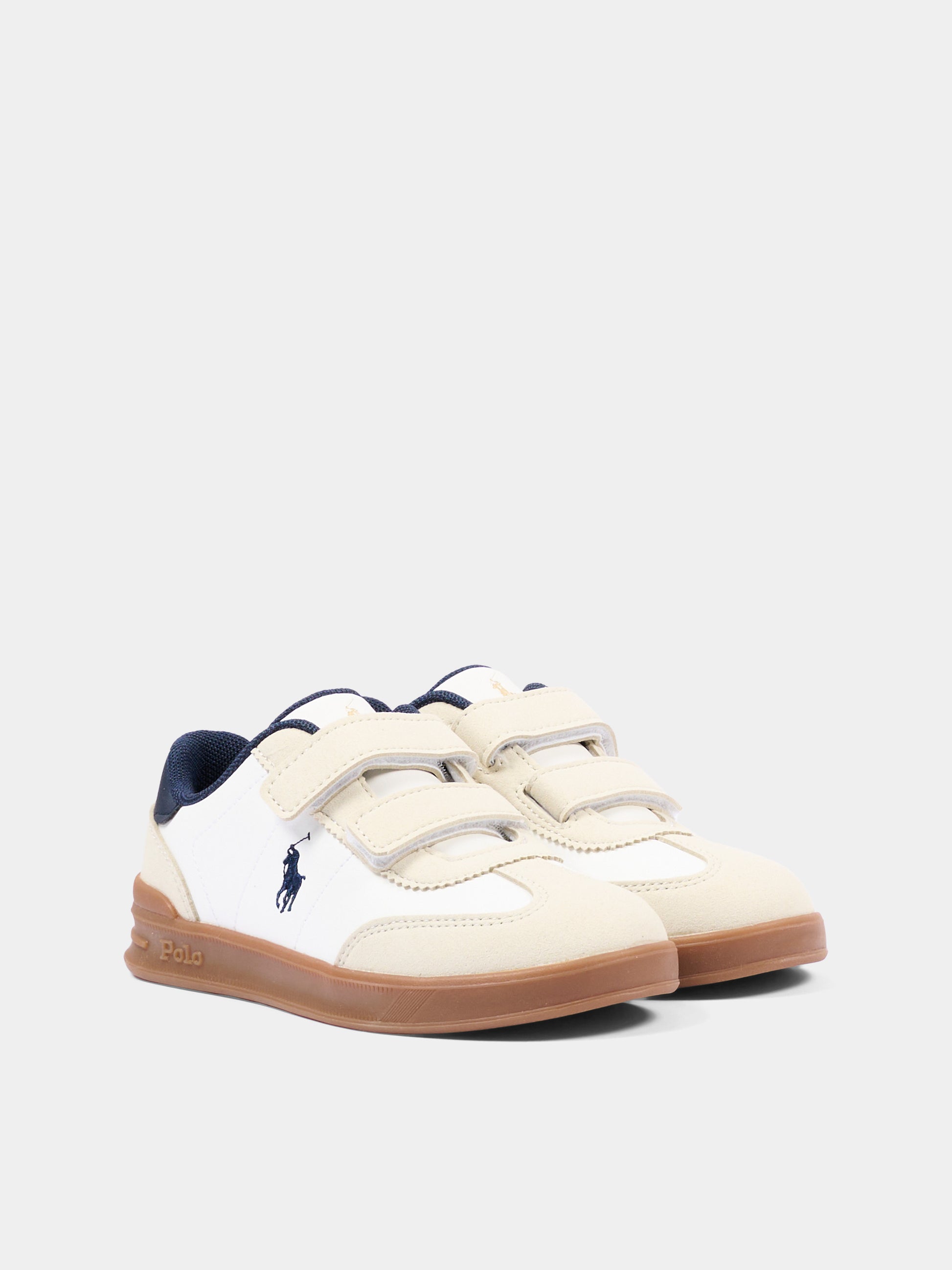Sneakers bianche per bambini con Polo Pony,Ralph Lauren Kids,RL04997103