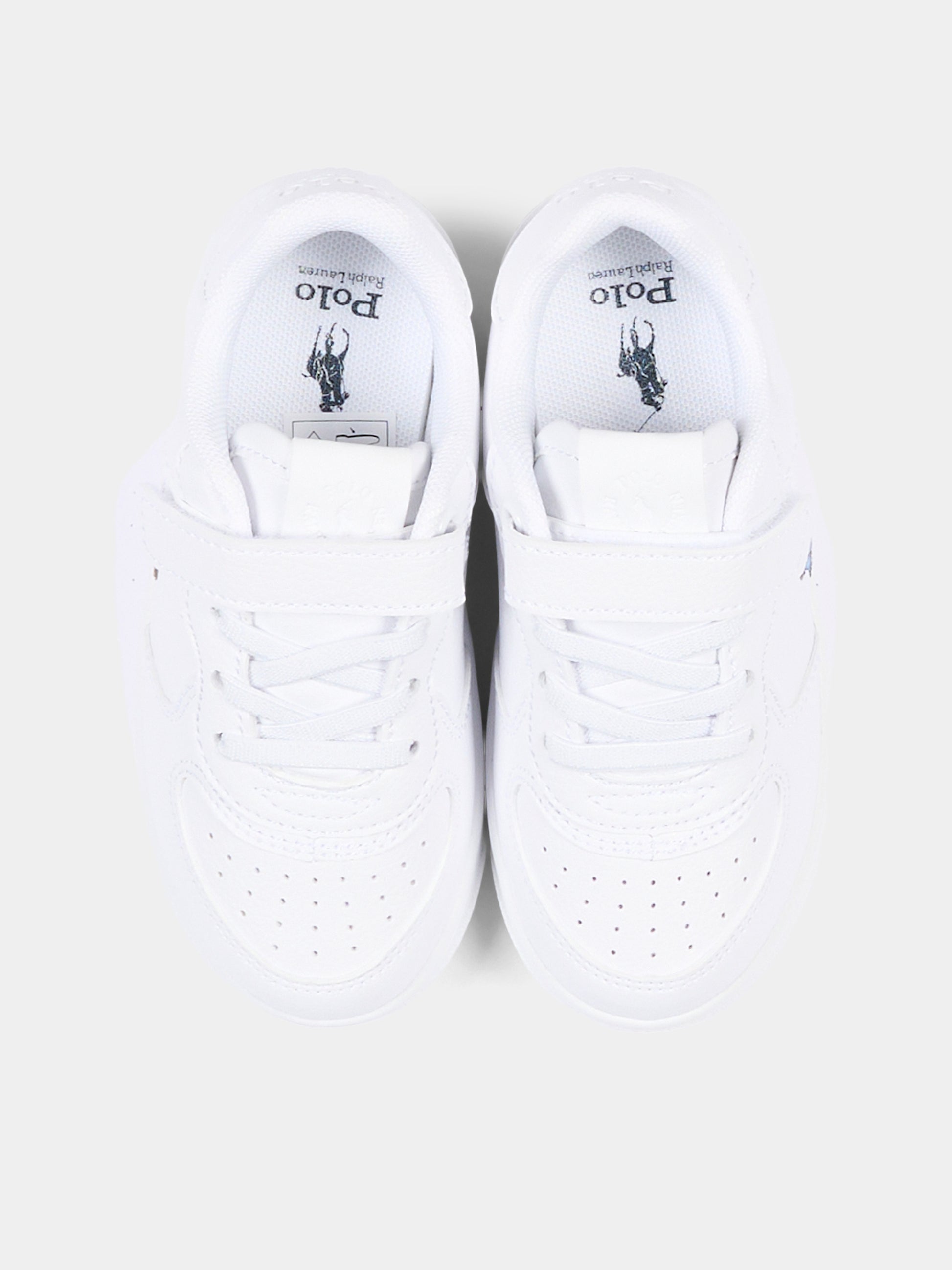 Sneakers bianche per bambini con Polo Bear,Ralph Lauren Kids,RL05004101