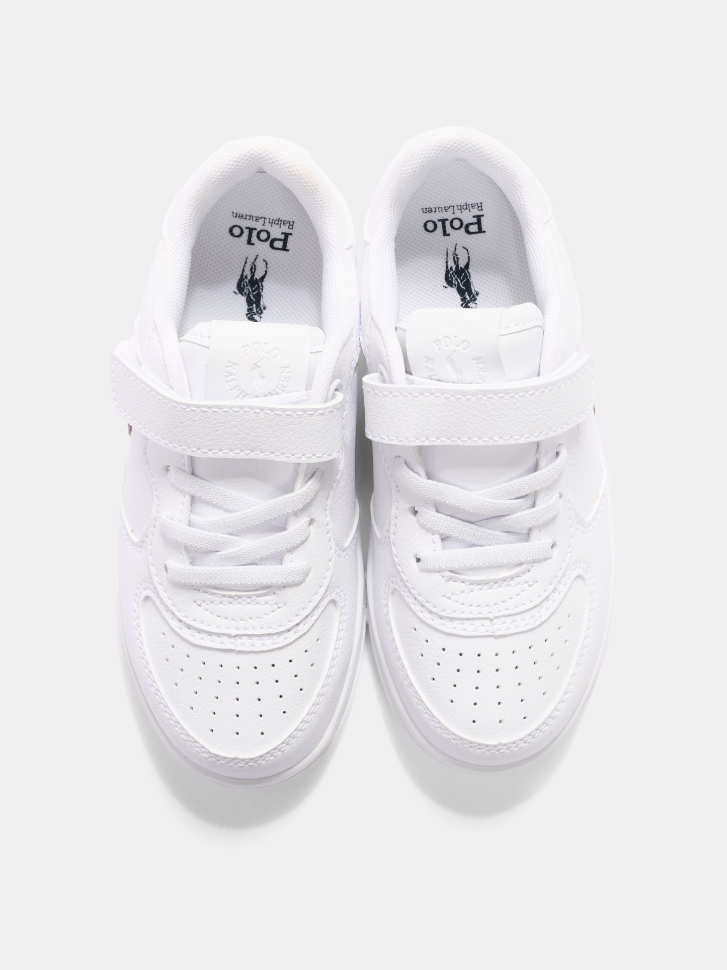 Sneakers bianche per bambini con Polo Bear,Ralph Lauren Kids,RL05011101