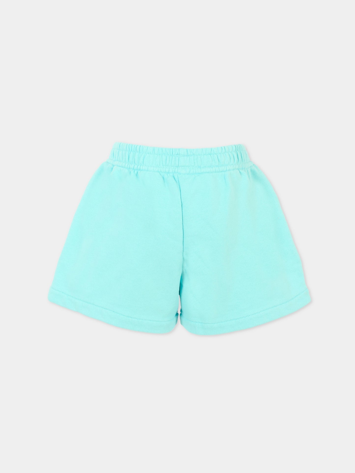 Shorts celesti per bambina con logo bianco,Mc2 Saint Barth,CATE0002 00769F