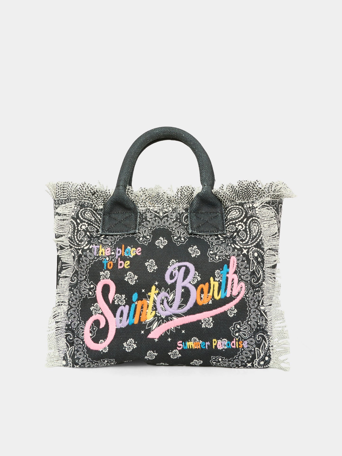 Borsa mare Colette nera per bambina con logo,Mc2 Saint Barth,COL0001 04806H