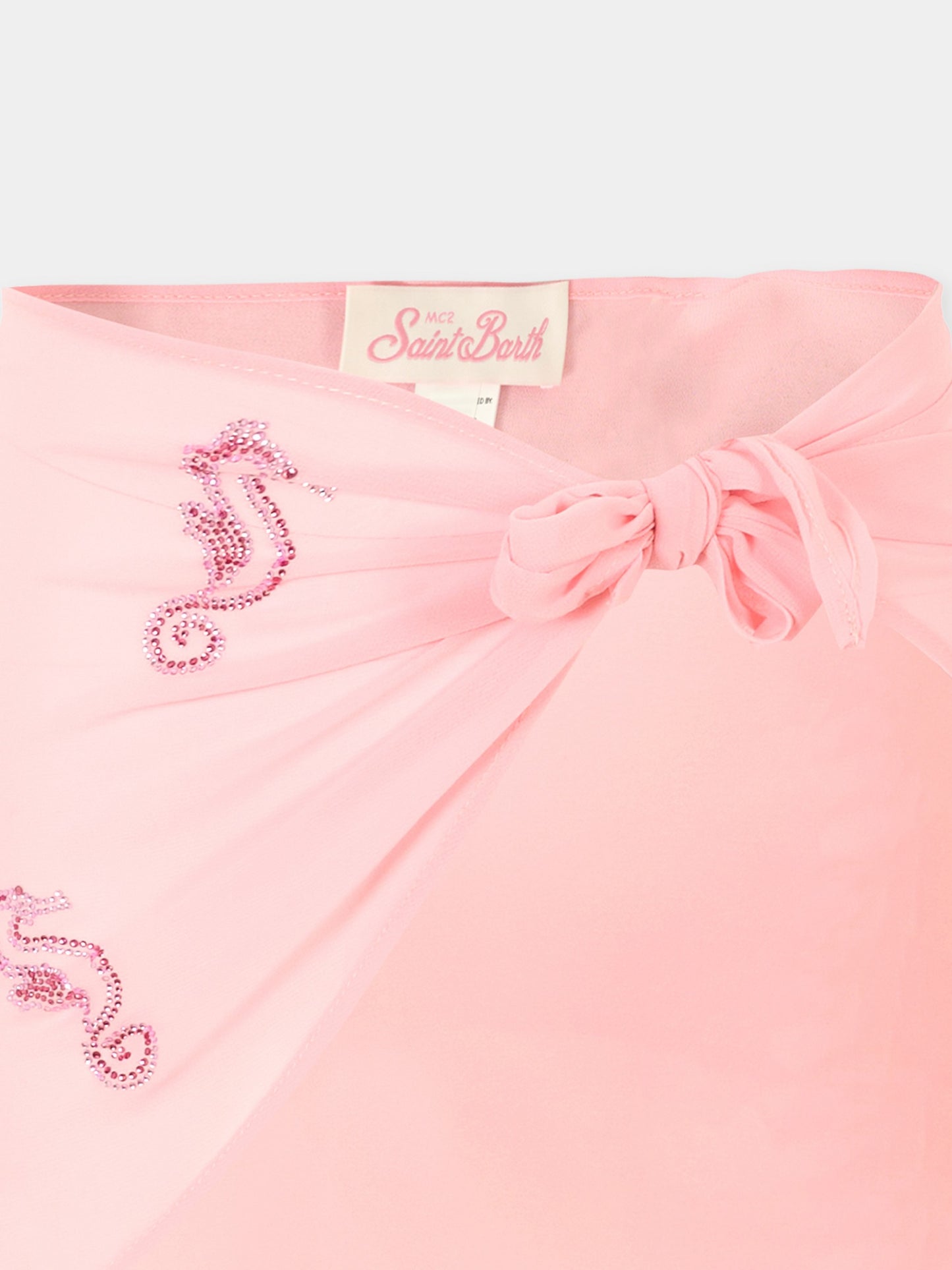 Copricostume rosa per bambina xon cavallucci marini,Mc2 Saint Barth,SER0003 04827H