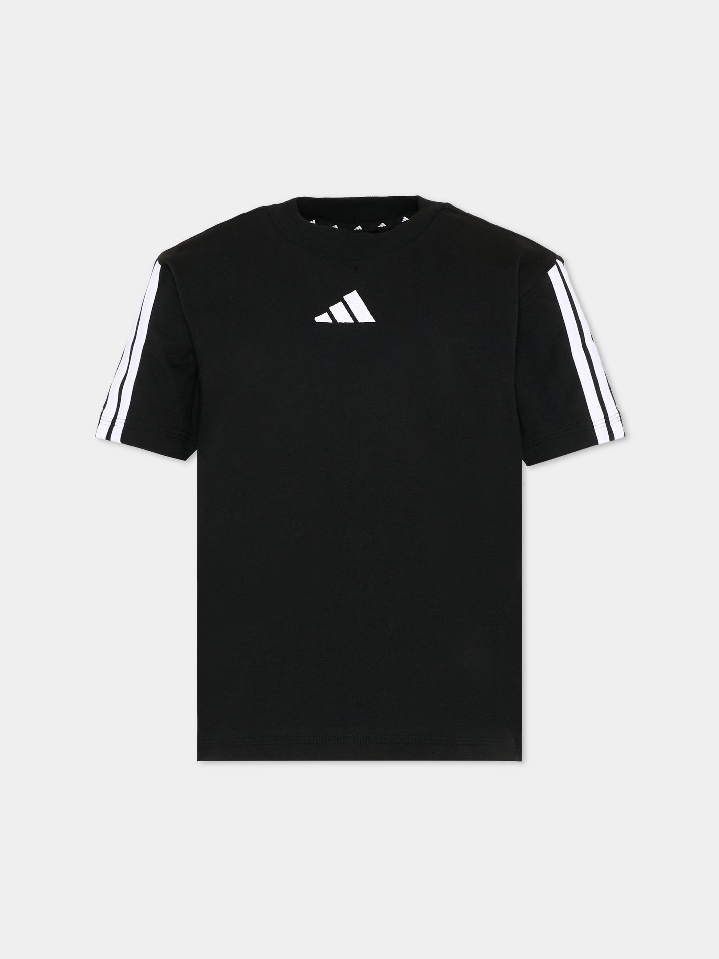 T-Shirt nera per bambini con logo,Adidas,JE0317