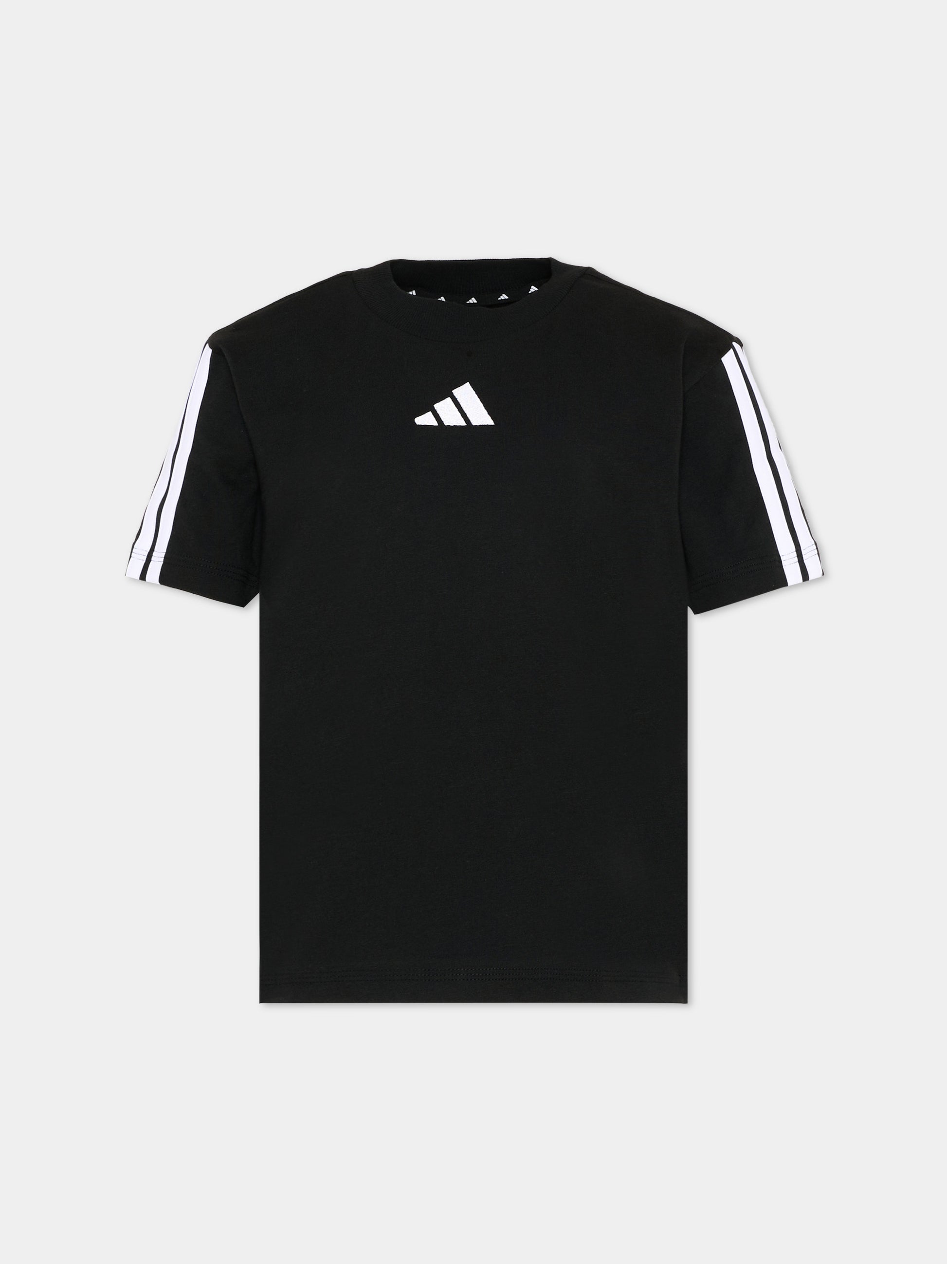 T-Shirt nera per bambini con logo,Adidas,JE0317