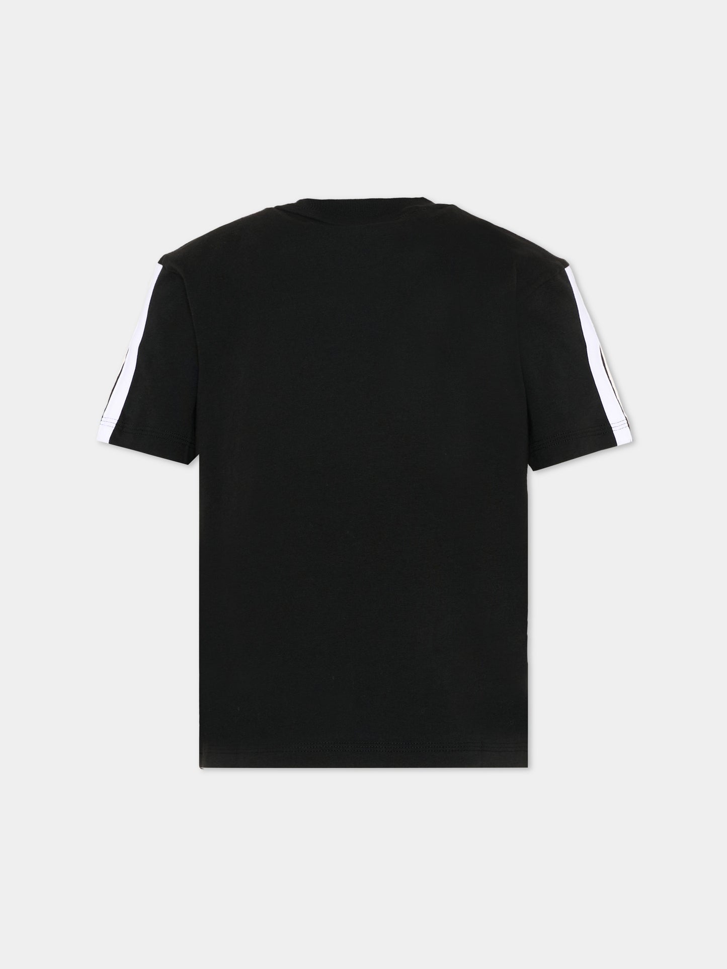 T-Shirt nera per bambini con logo,Adidas,JE0317