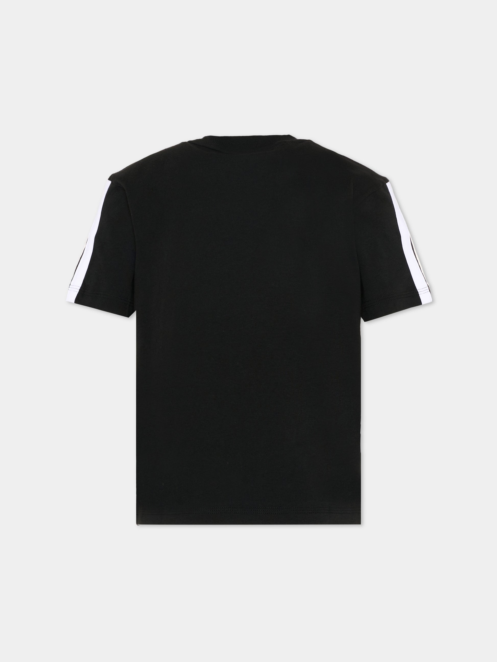 T-Shirt nera per bambini con logo,Adidas,JE0317