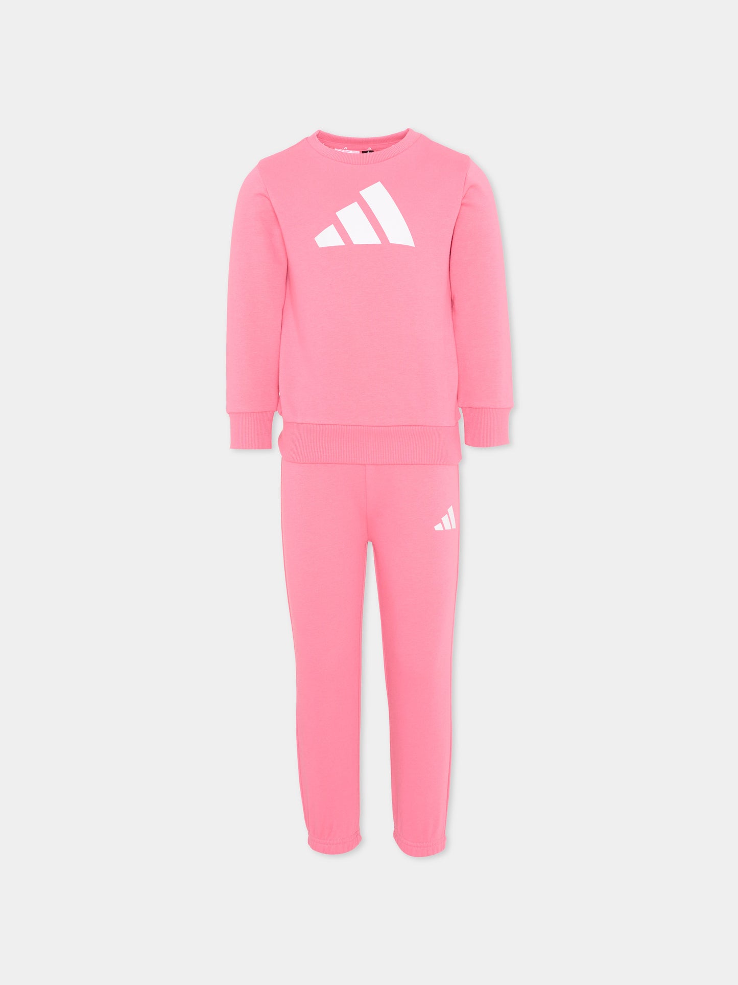 Completo sportivo rosa per bambina con logo,Adidas,JW2462