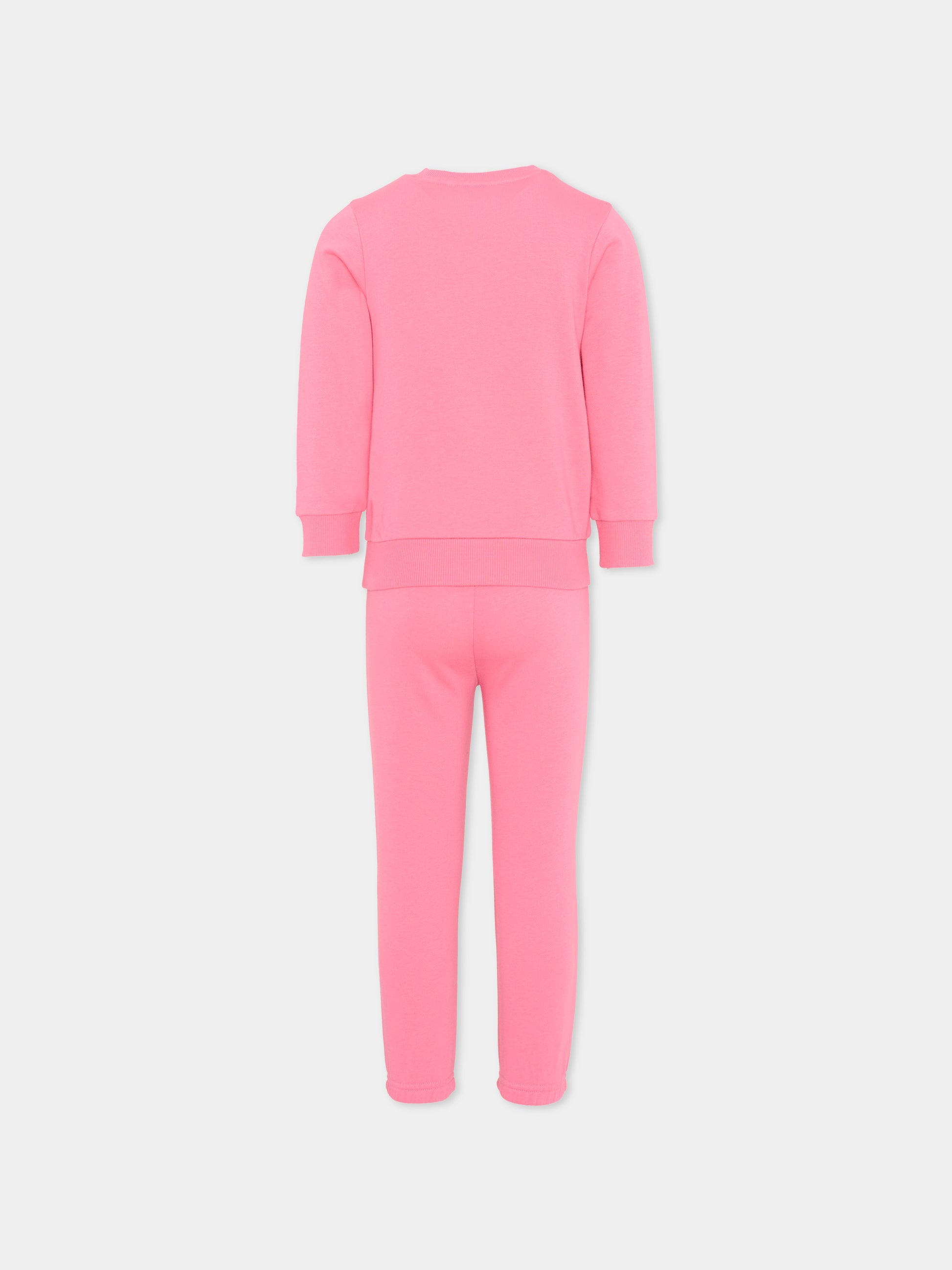 Completo sportivo rosa per bambina con logo,Adidas,JW2462