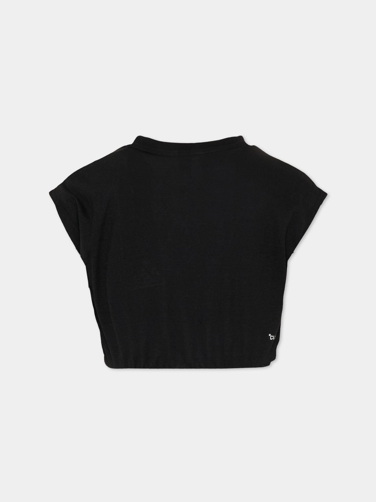 T-Shirt nera per bambina con logo,Adidas,KC4590