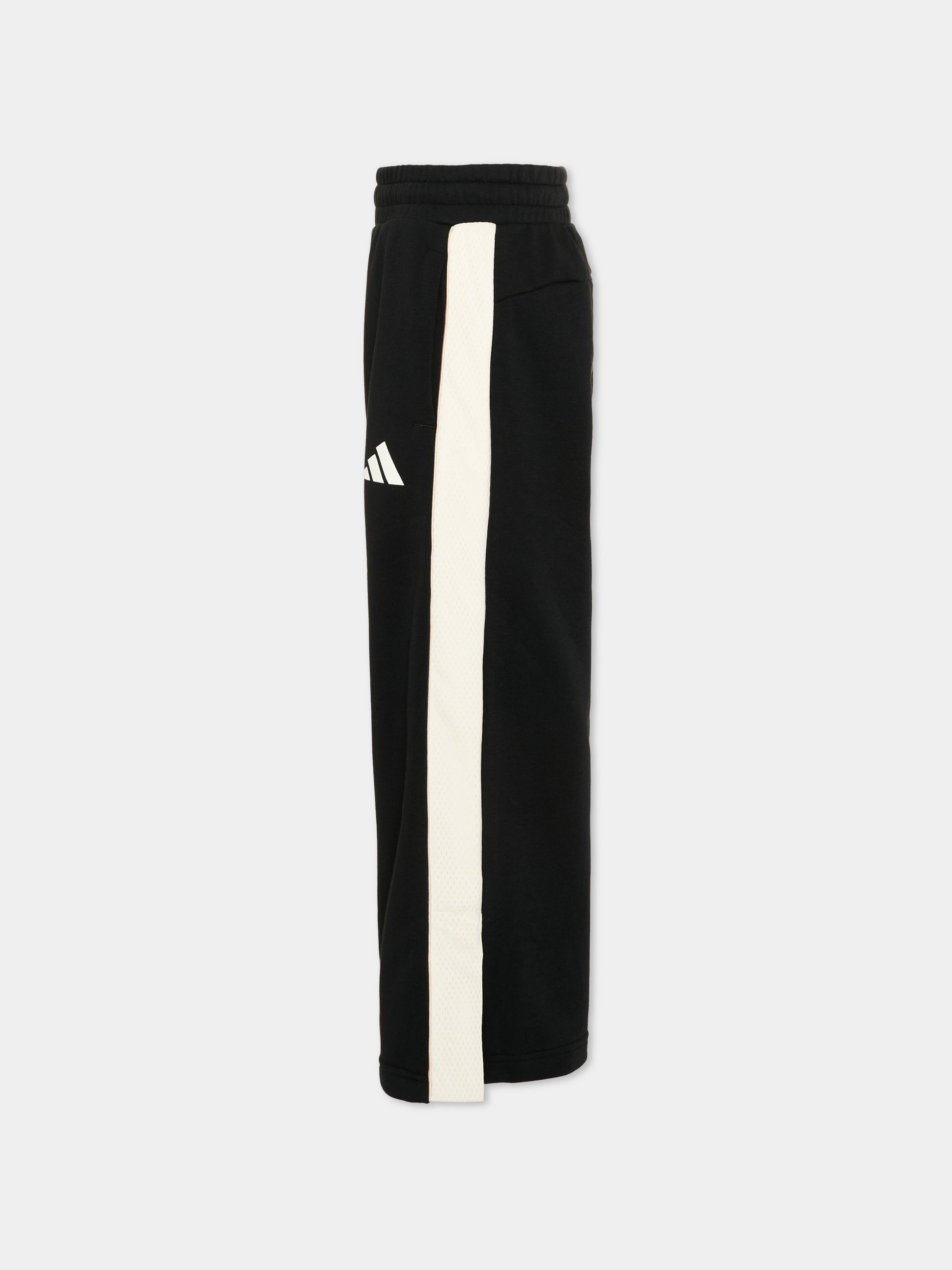 Pantalone sportivo nero per bambina con logo,Adidas,KC4644