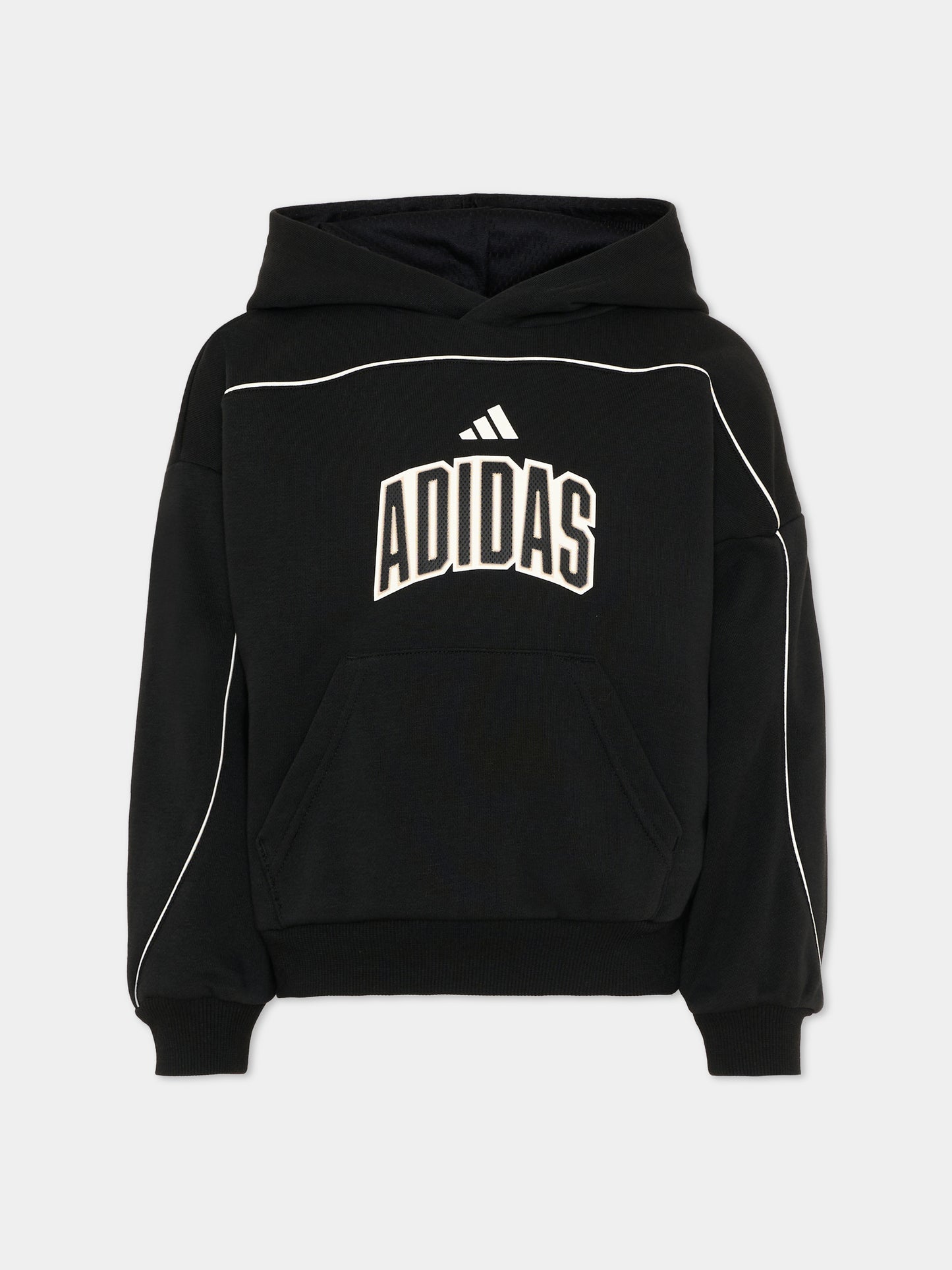 Felpa nera per bambina con logo,Adidas,KC4645