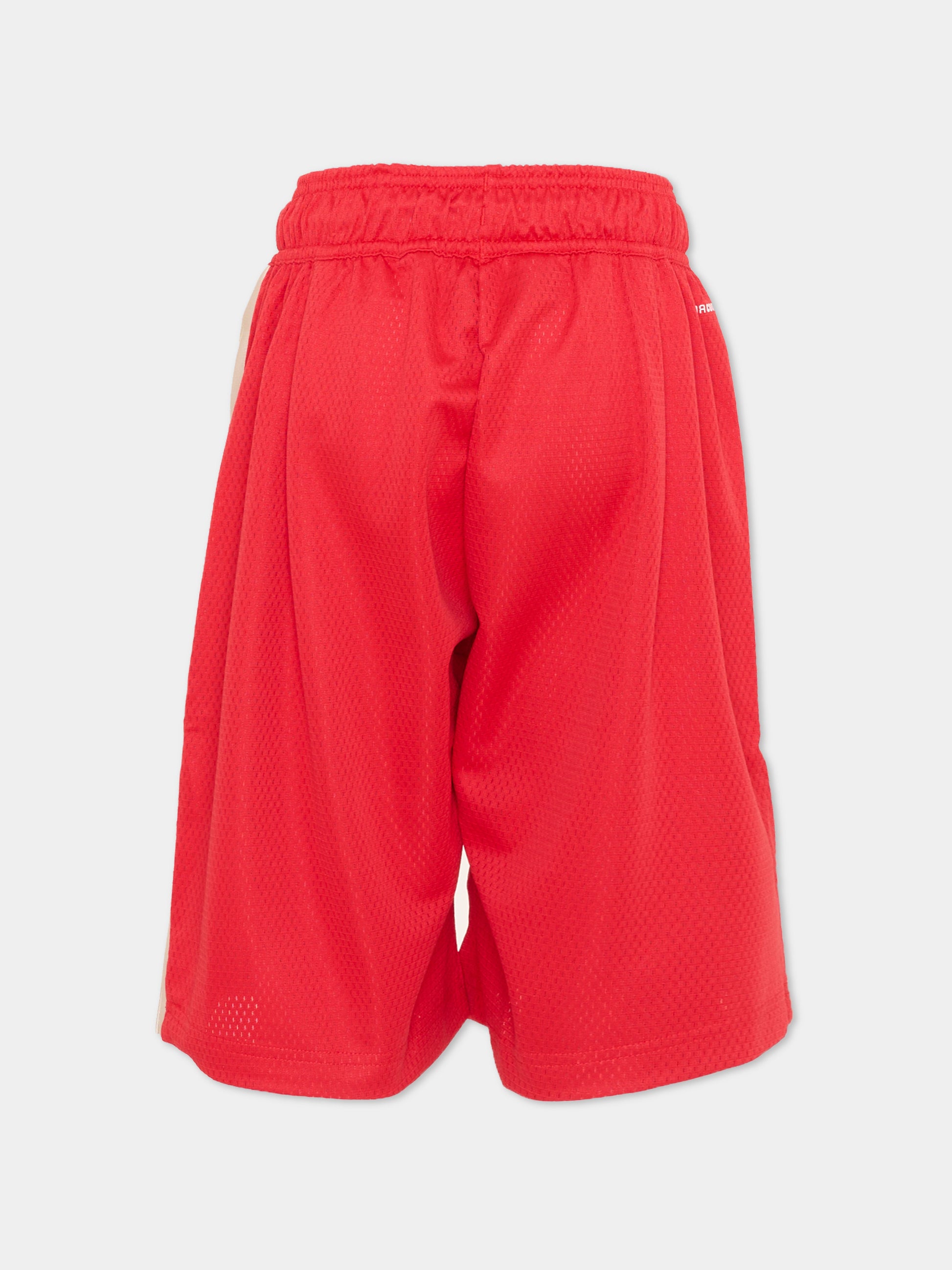 Shorts sportivi rossi per bambino con logo,Adidas,KD3409