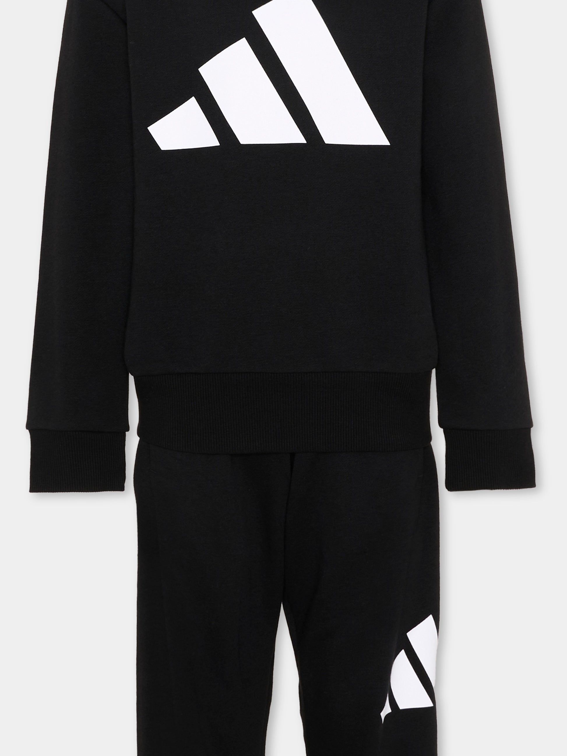Completo sportivo nero per bambini con logo,Adidas,KE1227
