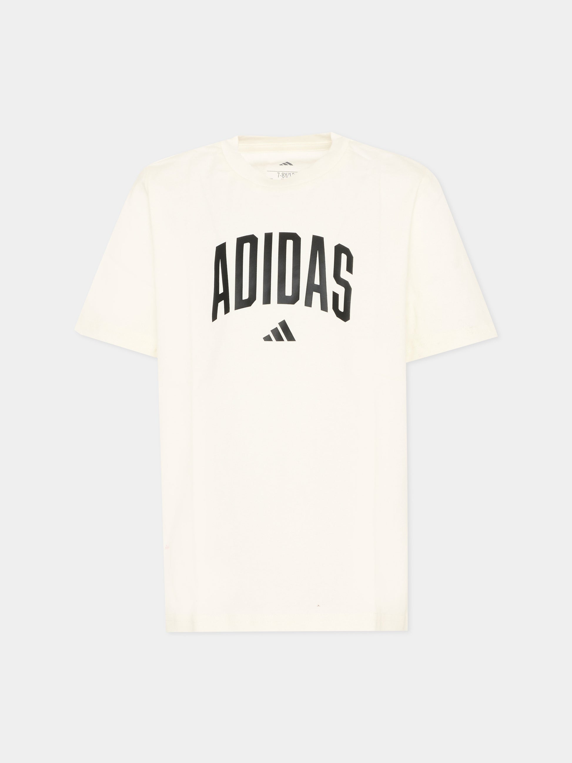 T-shirt avorio per bambini con logo,Adidas,KE1347